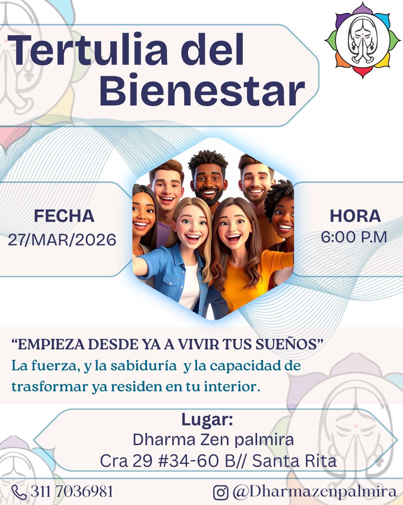 ¿𝐂𝐚𝐧𝐬𝐚𝐝𝐚 𝐝𝐞 𝐛𝐮𝐬𝐜𝐚𝐫 𝐫𝐞𝐬𝐩𝐮𝐞𝐬𝐭𝐚𝐬 𝐚𝐟𝐮𝐞𝐫𝐚?
La fuerza, la sabiduría y la capacidad de transformar tu vida ya residen en tu interior.
En esta charla profunda, exploraremos cómo:
* *𝐚𝐜𝐭𝐢𝐯𝐚𝐫* ese potencial latente.
* *𝐬𝐨𝐥𝐭𝐚𝐫* las creencias limitantes que lo bloquean.
* *𝐜𝐨𝐧𝐞𝐜𝐭𝐚𝐫* con tu verdadera esencia para crear el cambio que deseas.
𝐕𝐞𝐧 𝐚 𝐃𝐇𝐀𝐑𝐌𝐀 𝐙𝐄𝐍 𝐲 𝐝𝐞𝐬𝐜𝐮𝐛𝐫𝐞 𝐭𝐮 𝐩𝐨𝐝𝐞𝐫 𝐢𝐧𝐪𝐮𝐞𝐛𝐫𝐚𝐧𝐭𝐚𝐛𝐥𝐞.
➡️ *𝐋𝐮𝐠𝐚𝐫:* Dharma Zen.
Carrera 29#34-60.
➡️ *𝐓𝐞𝐦𝐚:* El Poder que hay en ti.
𝐄𝐧𝐭𝐫𝐚𝐝𝐚 𝐥𝐢𝐛𝐫𝐞, 𝐀𝐩𝐨𝐫𝐭𝐞 𝐯𝐨𝐥𝐮𝐧𝐭𝐚𝐫𝐢𝐨. 𝐑𝐞𝐬𝐞𝐫𝐯𝐚