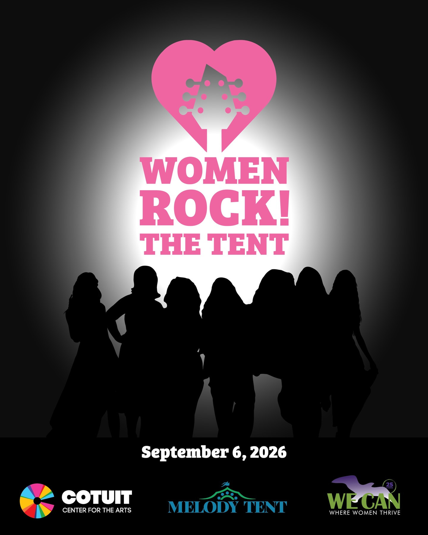 Public tickets on sale now! Get ready for Women Rock! the Tent🤘🎸🎤
On September 6th, Women Rock! brings the best of one of the most beloved productions in the Center’s history to the @melodytent stage.
@cotuitcenterforthearts and WE CAN are joining forces for an unforgettable evening at the Cape Cod Melody Tent, celebrating two major milestones: WE CAN’s 25th anniversary and Cotuit Center for the Arts’ 30th.
Showcasing some of the Cape’s most talented female rock vocalists, backed by an All-Star Band, the evening is a high-energy musical celebration spanning more than 50 years of iconic women in rock music.
🎟️ Tickets on sale now at the link in our bio.