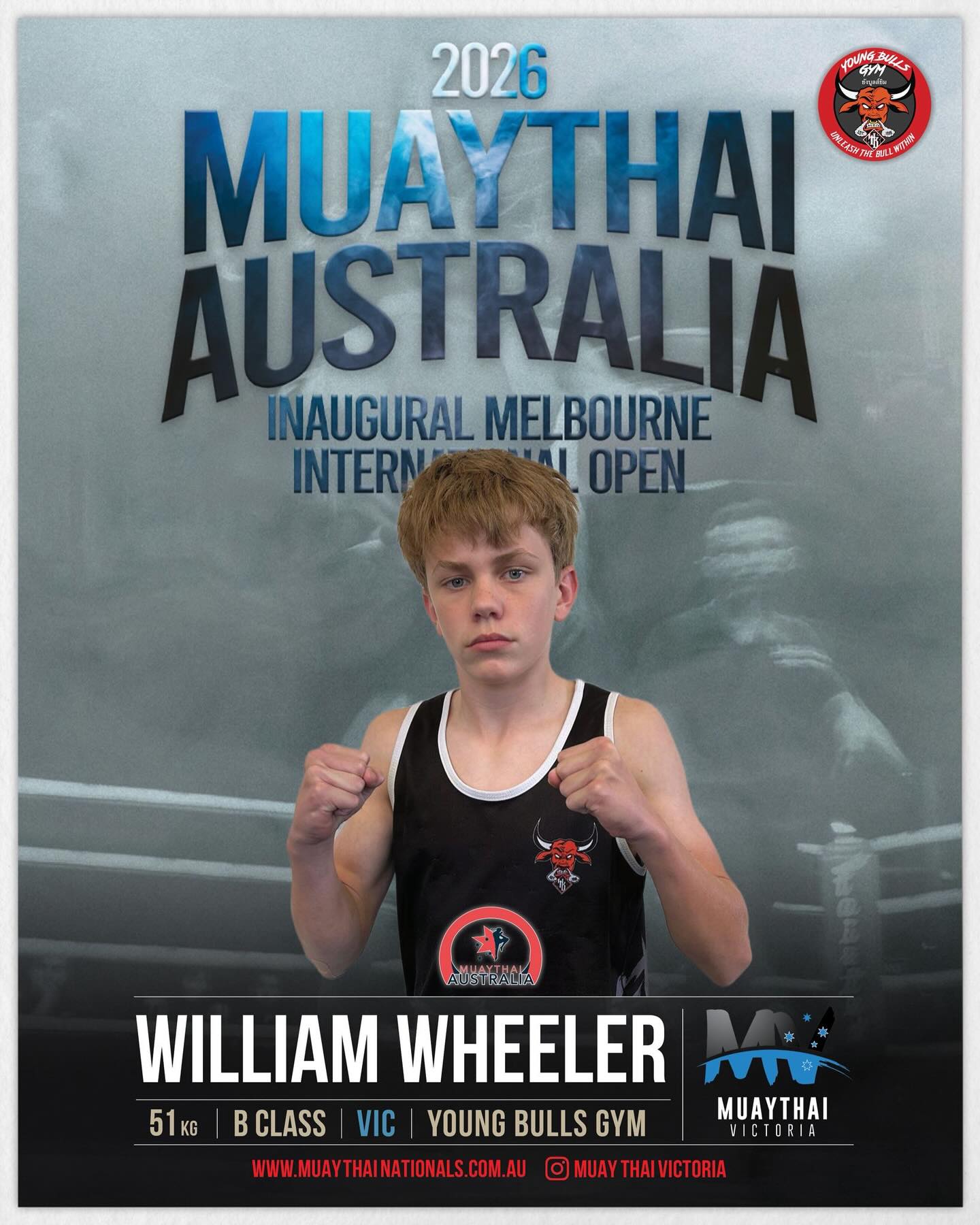 @muaythaiaustralia Nationals here we come! Will is competing for a spot on the junior national team in the 51kg division. Come along to the Muay Thai Nationals and Melbourne International Open and make some noise for the Young Bulls fight team 🔥🤘
#youngbullsgym
#youngbullsmuaythai
#weareyoungbullsgym
#youngbullsneverdie
#unleashthebullwithin