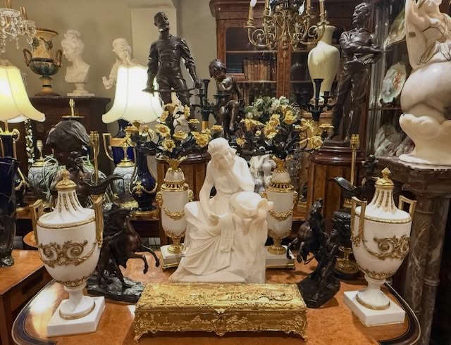 A good selection of the stock#marble#table lamp#sculpture#ceramic#bronze Portobello