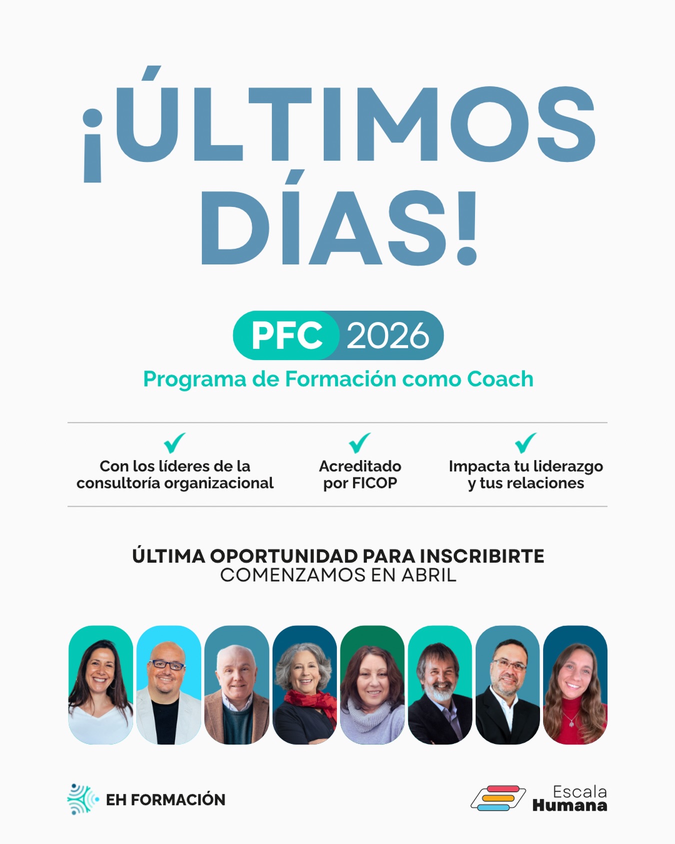 QUEDAN POCOS DÍAS para que comencemos el programa!!
Si llevas un tiempo sintiendo que necesitas dar un paso más —en tu liderazgo, en tu trabajo o en tu vida personal— esto es para ti:
👉 Si lideras equipos y quieres herramientas reales para influir, movilizar y sostener conversaciones complejas.
👉 Si estás creciendo profesionalmente y sabes que necesitas desarrollar nuevas habilidades.
👉 Si estás en un proceso personal y quieres entenderte mejor y relacionarte distinto.
Este es el momento.
Si comienzas ahora, puedes terminar el año certificado como coach, con herramientas que vas a usar toda la vida.
No es solo formación.
Es un punto de inflexión en cómo piensas, conversas y te relacionas.
🎓 PFC – Programa de Formación como Coach
📅 Comenzamos en abril 2026
🏅 Acreditado por FICOP
👥 Equipo con +30 años de trayectoria
📩 Escríbenos HOY para asegurar tu cupo o agendar una conversación.