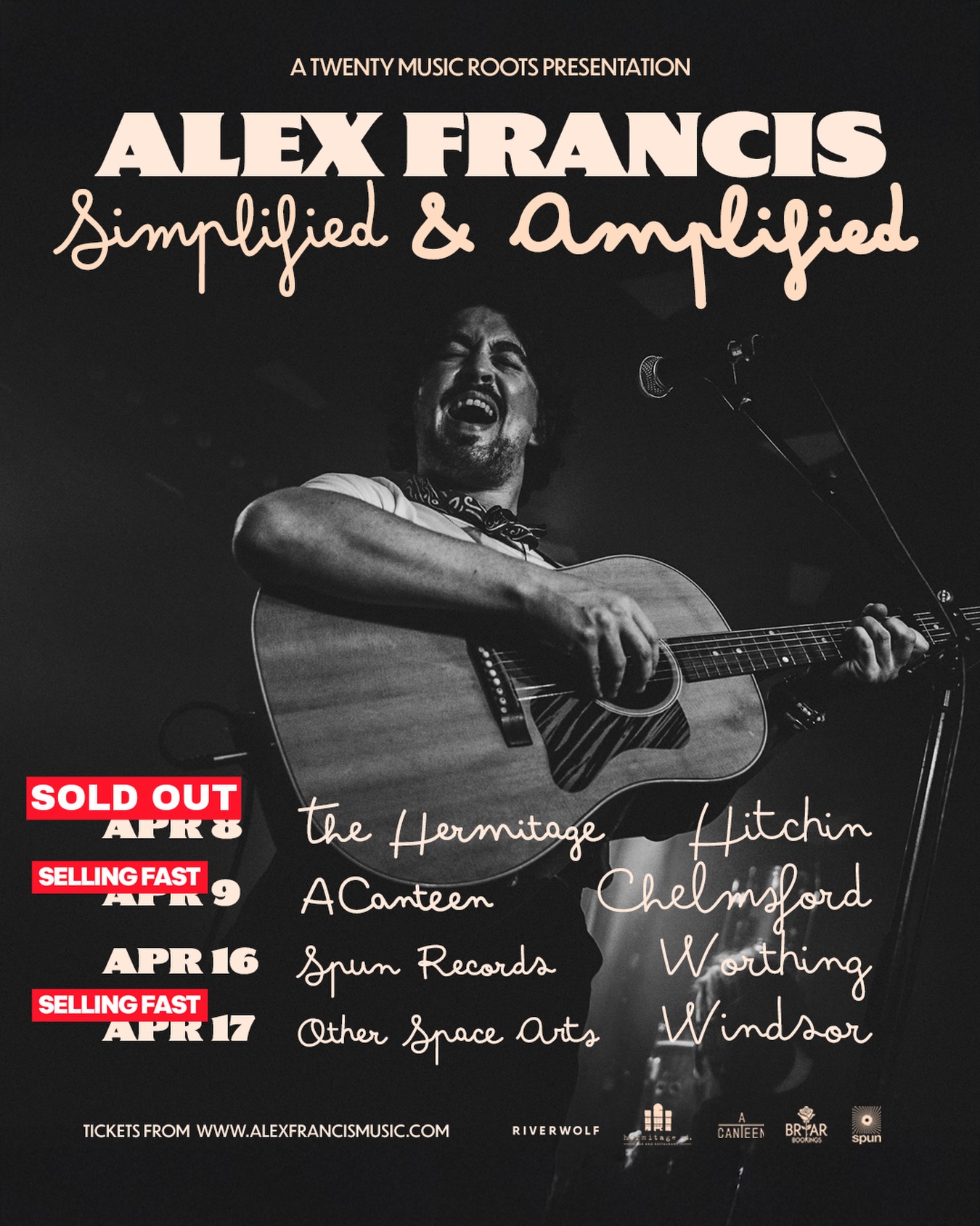 Three weeks away from Simplified & Amplified hitting the road for some really special shows with @guirezendemusic 🤝✨
APR 08 @hermitagerdcoffee *SOLD OUT!*
APR 09 @acanteen *SELLING FAST*
APR 16 @spunrecords_uk
APR 17 @otherspacearts *SELLING FAST*