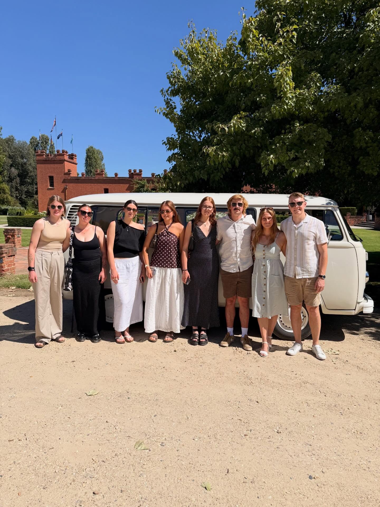 Guess what these guys did? A brilliant idea and one to look forward too, enjoy the day and have memories forever!
They decided to treat each other to a wine tour for Christmas! What a wonderful gift to each other!
Collecting these Callum and Co. from Wodonga, we tootled off to Rutherglen for a chilled and relaxing tour 🥂.
Visiting four cellar doors, or maybe five, no one had to drive, so they could all taste the regions finest wines with lunch at Bonnie for consistently good and exceptional pizza!
Thanks guys for choosing us for a tour, it was a pleasure to tour with each everyone of you. 😊
#uniqueexperiences #rutherglen #wodonga