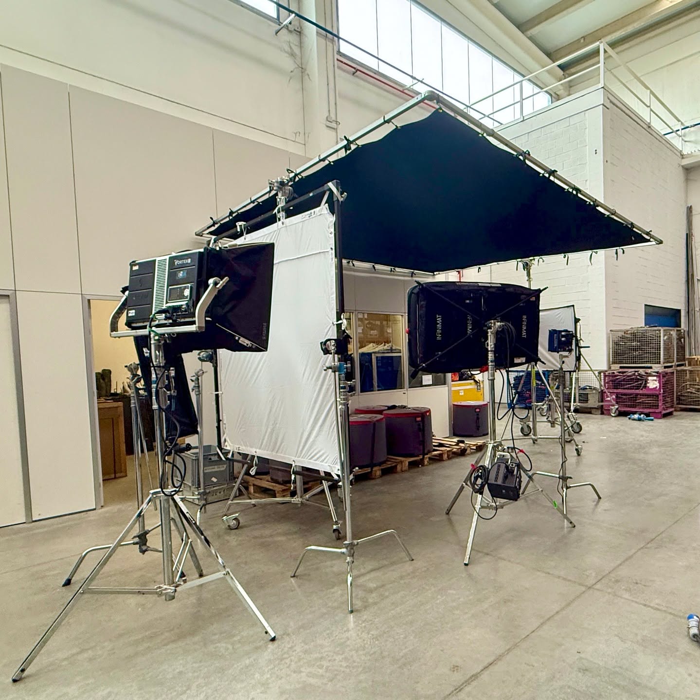 Showroom with @azulserra … who’s going to win?? In the end, we’re taking everything — that’s what we came here to do, play to win. @creamsource @aputure.lighting all winners. @kinoluxspain