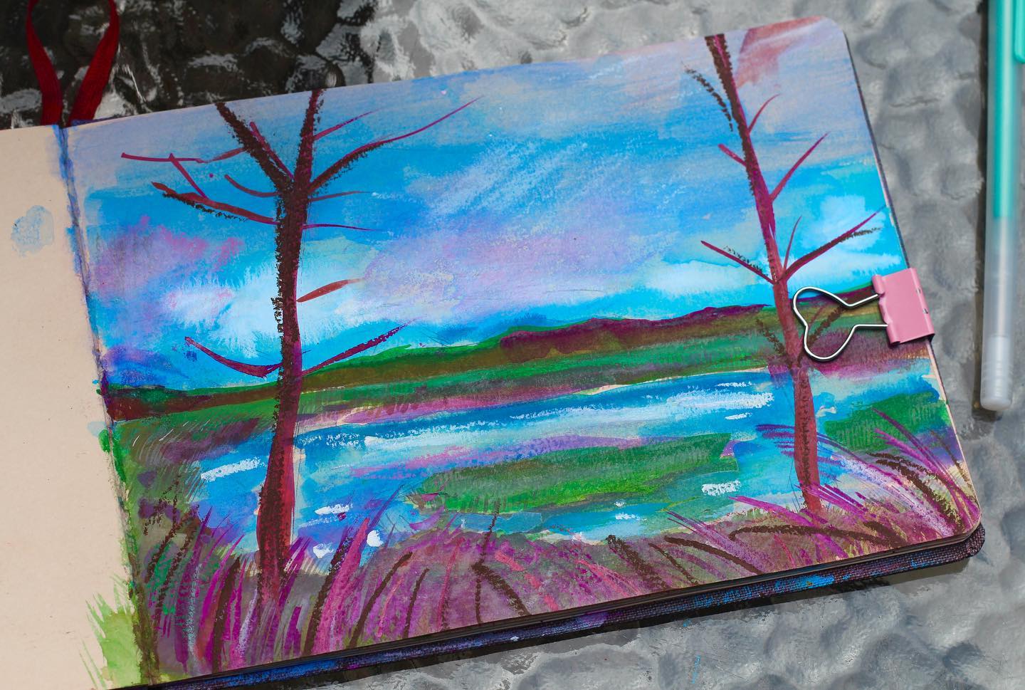 another sketchbook page 🌿💙 #sketchbook #gouache