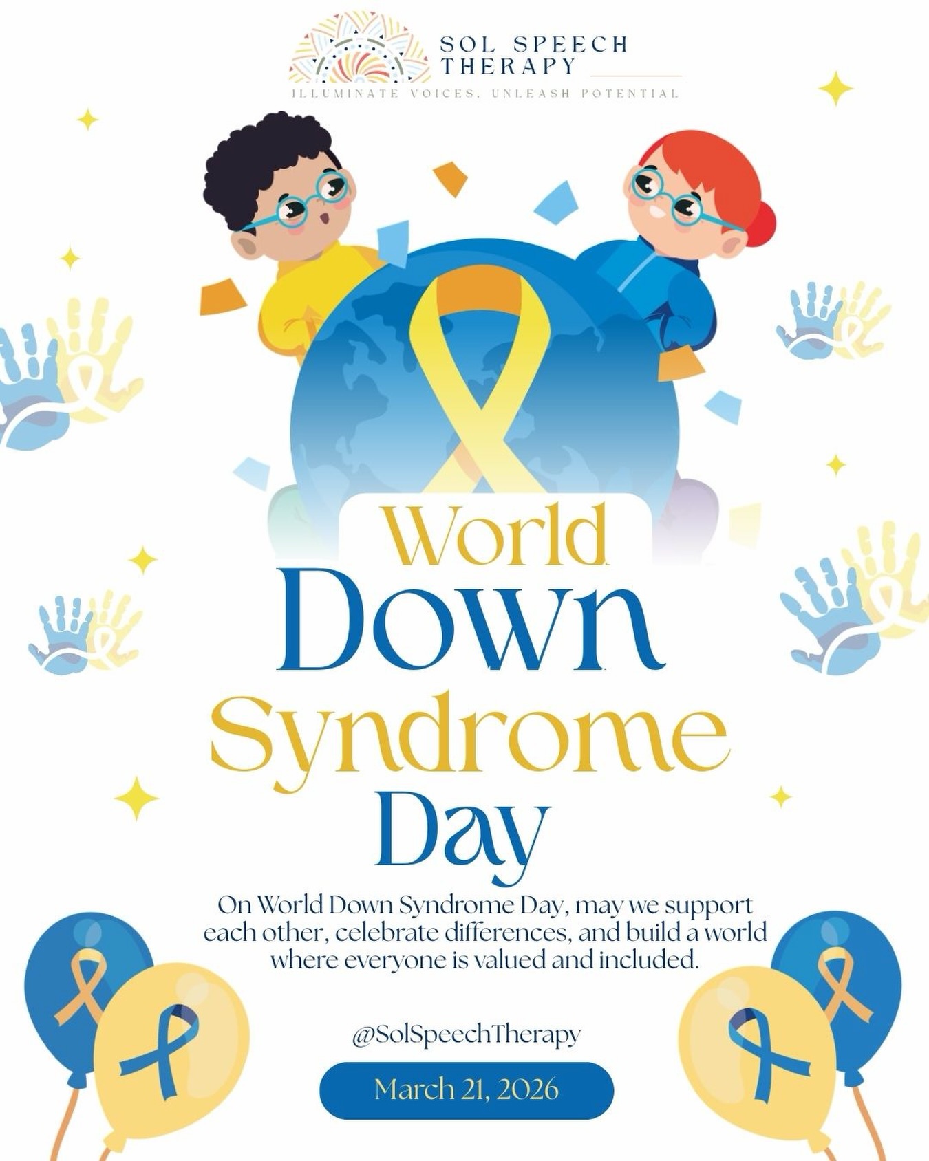 On World Down Syndrome Day, we celebrate uniqueness, raise awareness, and champion inclusion for every individual. 💙💛
.
.
.
.
.
.
.
.
.
.
.
.
.
#WorldDownSyndromeDay #DownsyndromeAwarenessMonth #SpeechLanguageDevelopment #DownsyndromeAdvocate #SLPLife