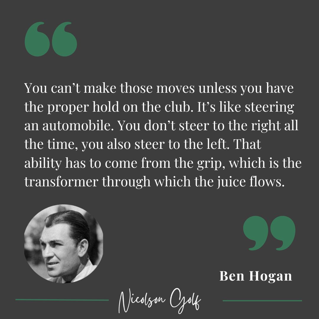 Have been studying a great paper written by Simon Jenkins about Hogan and the theory of deliberate practice. Came across this gem of a quote about the importance of the hands' position on the club. If your default is to try to solve all ball flight issues with mechanics, remember to consider yer paws #golf grip #benhogan #deliberatepractice