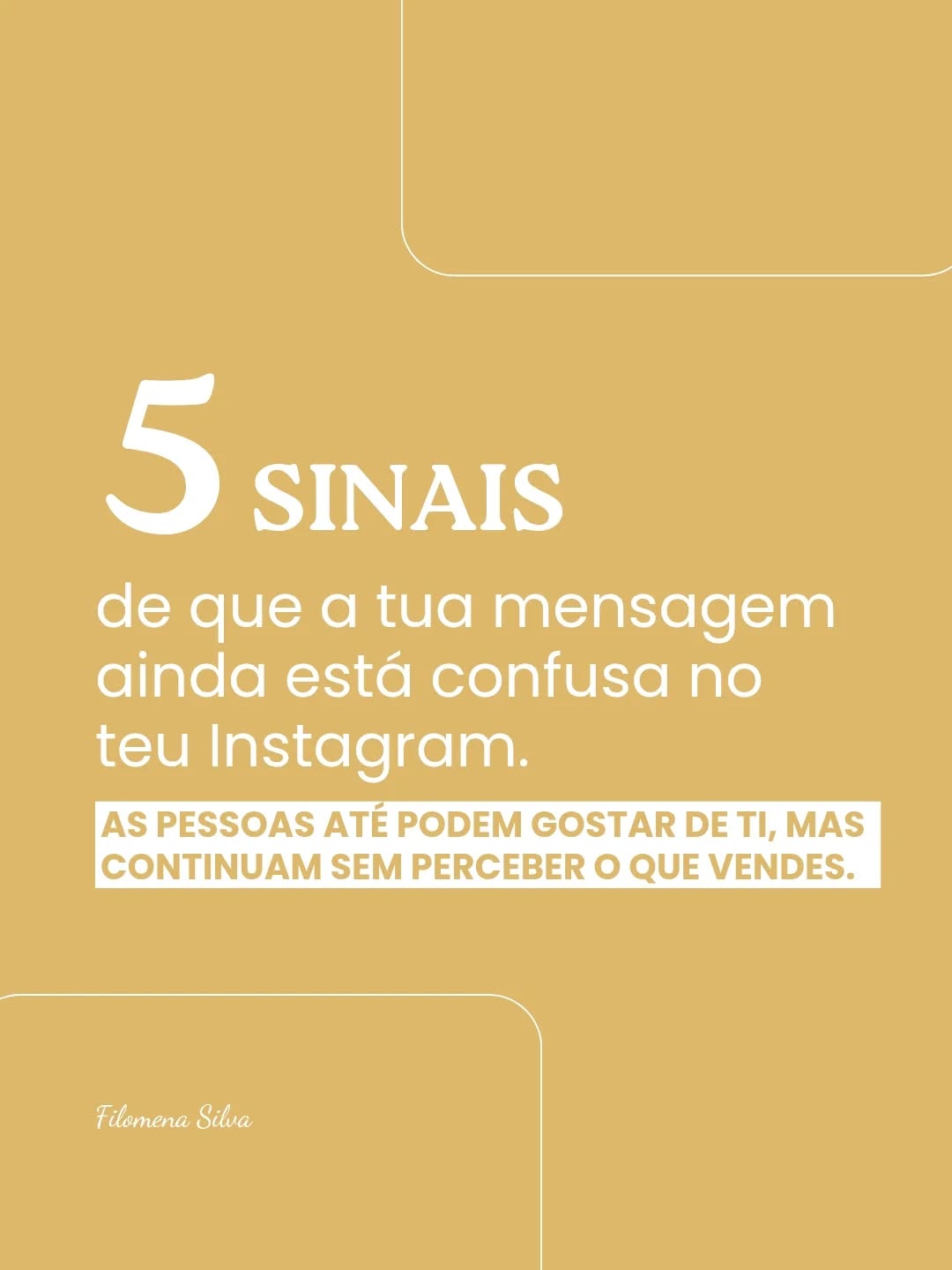 Publicas com consistência. As pessoas até reagem. Algumas até te dizem que gostam do teu conteúdo. Mas depois há um silêncio estranho.
As conversas não avançam.
E as vendas… não chegam.
E isso gera uma dúvida dentro de ti:
“Será que o problema é o que eu vendo?”
Na maioria das vezes, não é. É a forma como estás a comunicar.
Quando a tua mensagem não é clara, a pessoa sente e identifica-se… mas não avança porque tem dúvidas.
E no digital, quem tem dúvidas não compra.
Ou seja, se a tua mensagem exige esforço para ser compreendida, a pessoa segue em frente e não compra.
Comunicar eficazmente com o teu público é dizer o essencial de forma a que quem está do outro lado perceba o que queres dizer, quase sem pensar duas vezes.
Agora, diz-me: com quantos destes sinais te identificas?
Partilha nos comentários. 👇