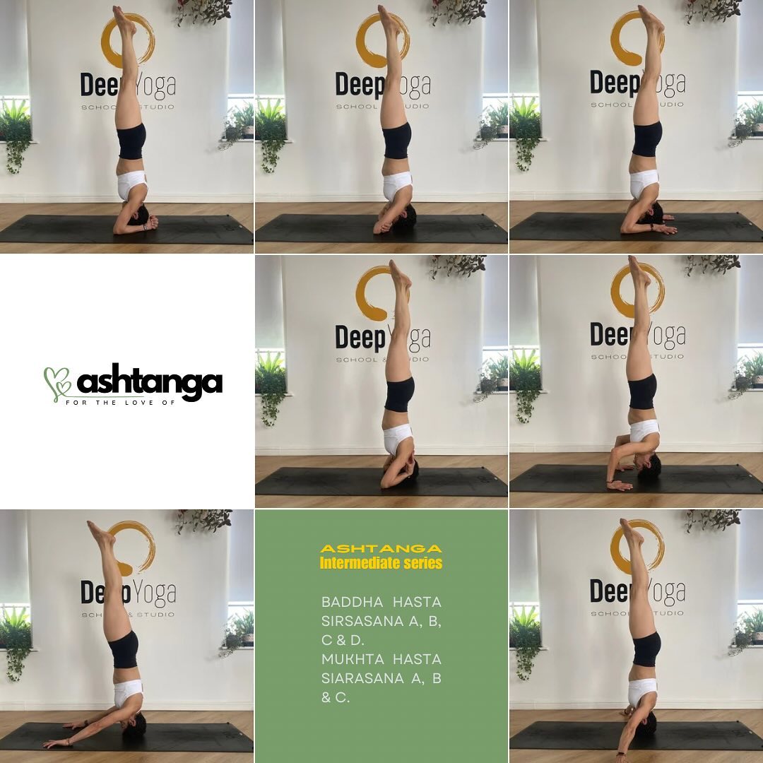 Today, my yoga practice felt like a breath of fresh air. 💭😌 After a restful night’s sleep, I arrived at the studio feeling rejuvenated and energized. As I moved through my routine, Pashasana posed less of a challenge, and I found my balance in Gomukasana, and in Supta Urdhva Pada Vajrasana, the pose before the headstands, I managed to catch my big toe and sit up. Achieving a new pose is like receiving a Christmas present!
I came to the end of my practice starting with Mukta Hasta Sirsasana A, B, and C, the first three of the “Seven Deadlies,” the concluding headstands in the Intermediate Series of Ashtanga Yoga. Mukta A felt easy. Mukta B proved to be more demanding. Placing my hands in front of my face, palms up, while lifting my legs felt challenging. I still managed to float my legs up and held the pose for five long breaths. Mukta C, where the hands are almost parallel to the head, felt the most intimidating. With support from my partner @gurdeepyoga I managed to find my balance.
Badha Hasta Sirsasana A, B, C and D are a mixed bag for me. A which is pretty similar to the bound headstand we do within the finishing asanas. B is my favorite and despite looking challenging, for me is one of the most comfortable headstands. I still don’t manage to lift both legs together in C & D. Similar to Pincha Mayurasana, l lift one leg at a time. I guess when I get to the point where I can lift both legs in a press handstand, I will be able to lift both legs here, or not 🙈.
Photos captured @deepyogauk 🙏🏼