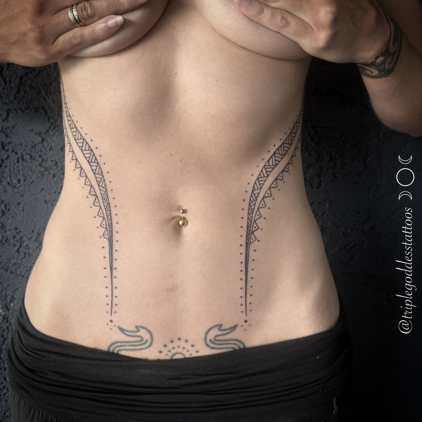 Wishing you all a beautiful spring equinox time. May it bring you an abundance of love and beauty and life.
-
Created this piece for one of the most lovely souls… such a meaningful tattoo to make. Inspired by decoration on prehistoric vessels.
-
Thank you so much!
-
#triplegoddesstattoos #lineworktattoo #ancienttattoo #prehistorictattoo