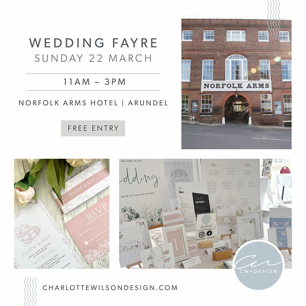 WHAT’S ON // Join us tomorrow at the beautiful @norfolkarmshotel • Sunday 22 March, 11am - 3pm, Free Entry! Meet with local suppliers, get inspired and talk about how we can create your wedding stationery 💌.
#weddinginspiration #weddinginspo #weddingstationery #iamcwdesign