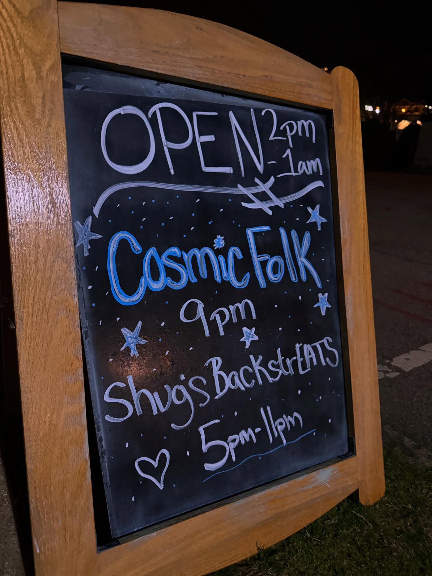 We went riding through space last night at Shug’s! 🚀🎸🎷🥁 #cosmicfolk #livemusic