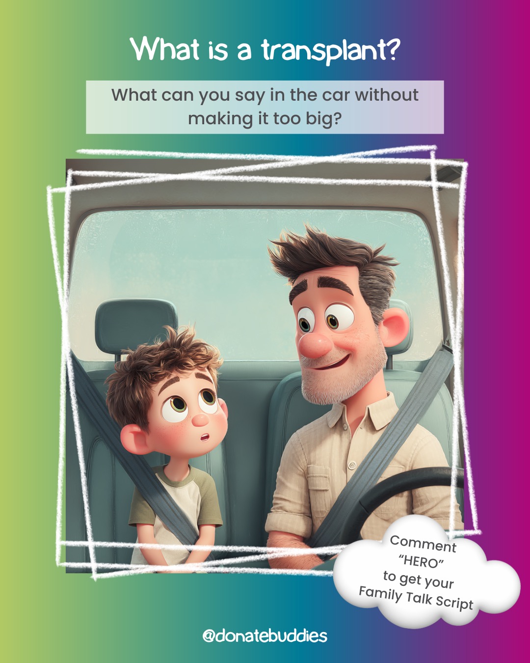 Sometimes the biggest child questions arrive between traffic lights.
“Dad, what is a transplant?”
Try this:
“A transplant is when a body part needs help, and doctors use something very special from someone very kind to help it work again.”
You can keep going from there.
Little one:
“It’s like getting help for a very tired body part.”
Middle primary:
“It’s a bit like a system upgrade.”
Older child:
“It’s a way of helping the body when one part is not working properly anymore.”
You do not need to explain everything at once.
You just need a calm first step.
Comment HERO to get more family-safe lines for big questions.
Link in bio for the For Parents page. 💙
Anita 💚
(Resources shared in the comments.)
#DonateBuddies #BigQuestions #ParentingScripts #TransplantTalk #AustralianParents #ChildSafeEducation #FamilyConversation #CaptainBuddy
⚠️ Disclaimer:
Donate Buddies shares educational content to raise awareness of organ and tissue donation in Australia. It is not medical advice. Please seek guidance from your healthcare professional or transplant team for personal medical concerns.