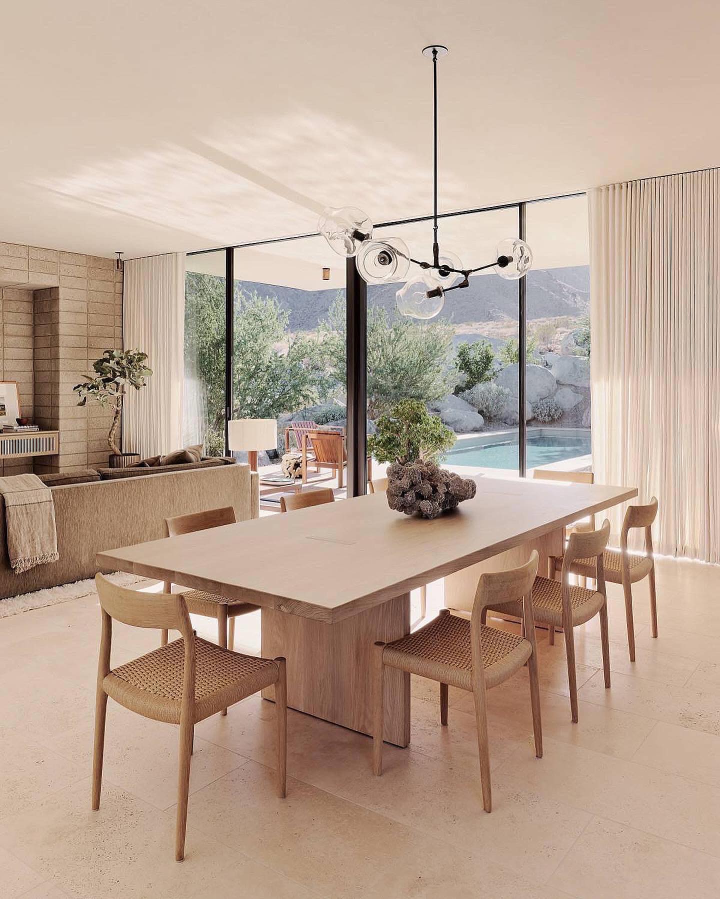 Sun kissed. ☀️ 😍 Our Møller 77 side chair featured by @archdigest in this incredible home in Palm Springs, CA.
.
The desert always wins. Brett Woods and Joseph Dangaran, partners in the Los Angeles–based architecture firm @woods_dangaran, repeatedly underscore that idea—the inexorable force of the desert’s climate and terrain—in discussing the unconventional Palm Springs weekend home they designed for Woods’s young family. In terms of form, siting, and materials, every decision the architects made was calculated in response to the exigencies of the house’s boulder-strewn lot, the views of the nearby San Jacinto Mountains and valley floor, and, naturally, the relentless sunshine that bakes the desert oasis.
Tour the amazing Palm Springs home at our bio link. Photo by @joefletcherphoto; design by @woods_dangaran; words by @mayer.rus.
.
.
.
#moller #møller #madeindenmark #danishdesign #interiordesign #midcenturymodern #scandinaviandesign #home #chair #collaboration #photography #architecture #handmade #palmsprings #california