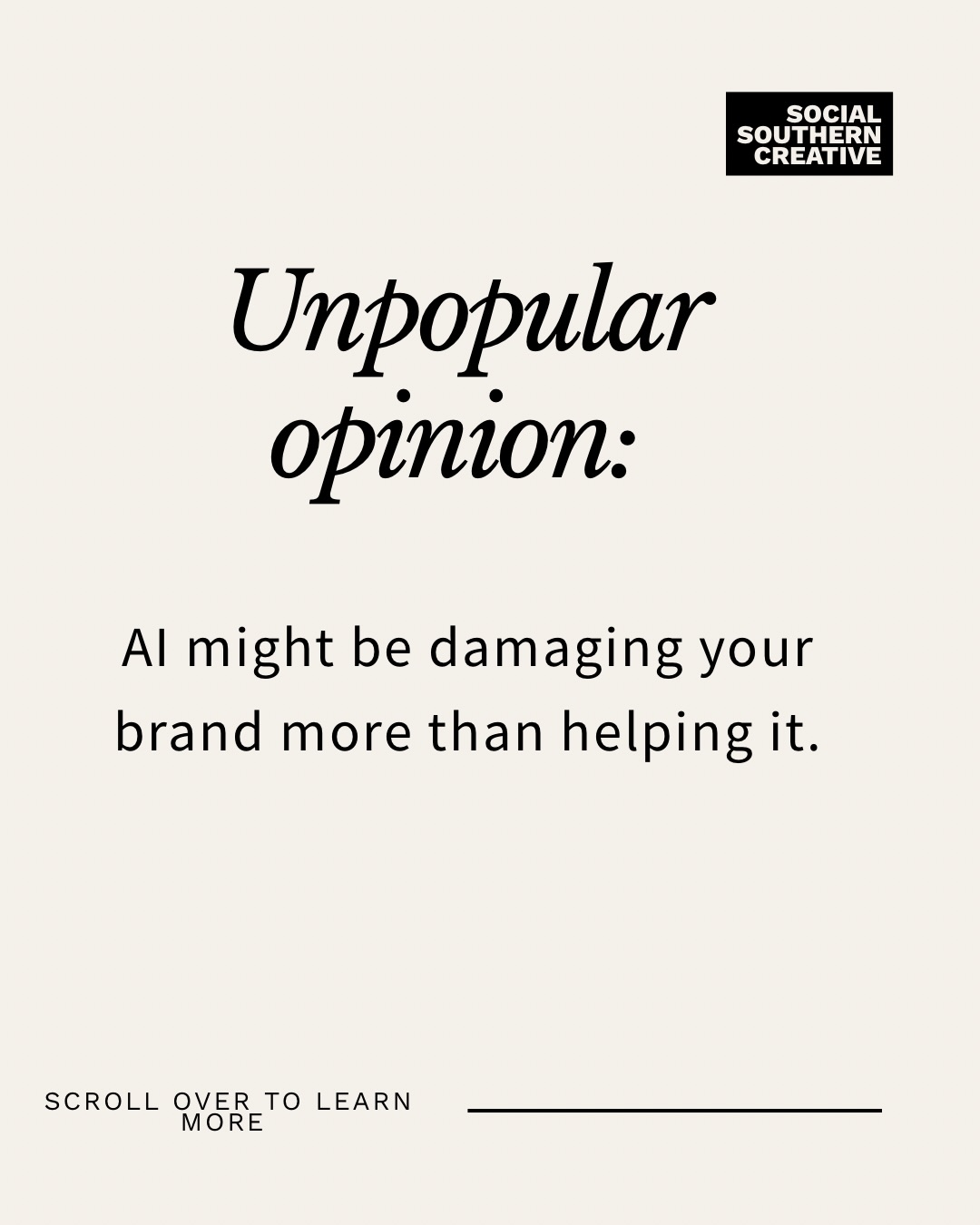 Is AI hurting your marketing and social media efforts?
I think it is. But I want to hear how you feel about overdone AI captions and posts?
In our latest podcast episode, we discuss how we feel AI is extremely helpful on the back end of our business. Still, it can put a damper on the social media or client-facing side of things because the consumer or client doesn’t feel connected to us when they are seeing AI content.