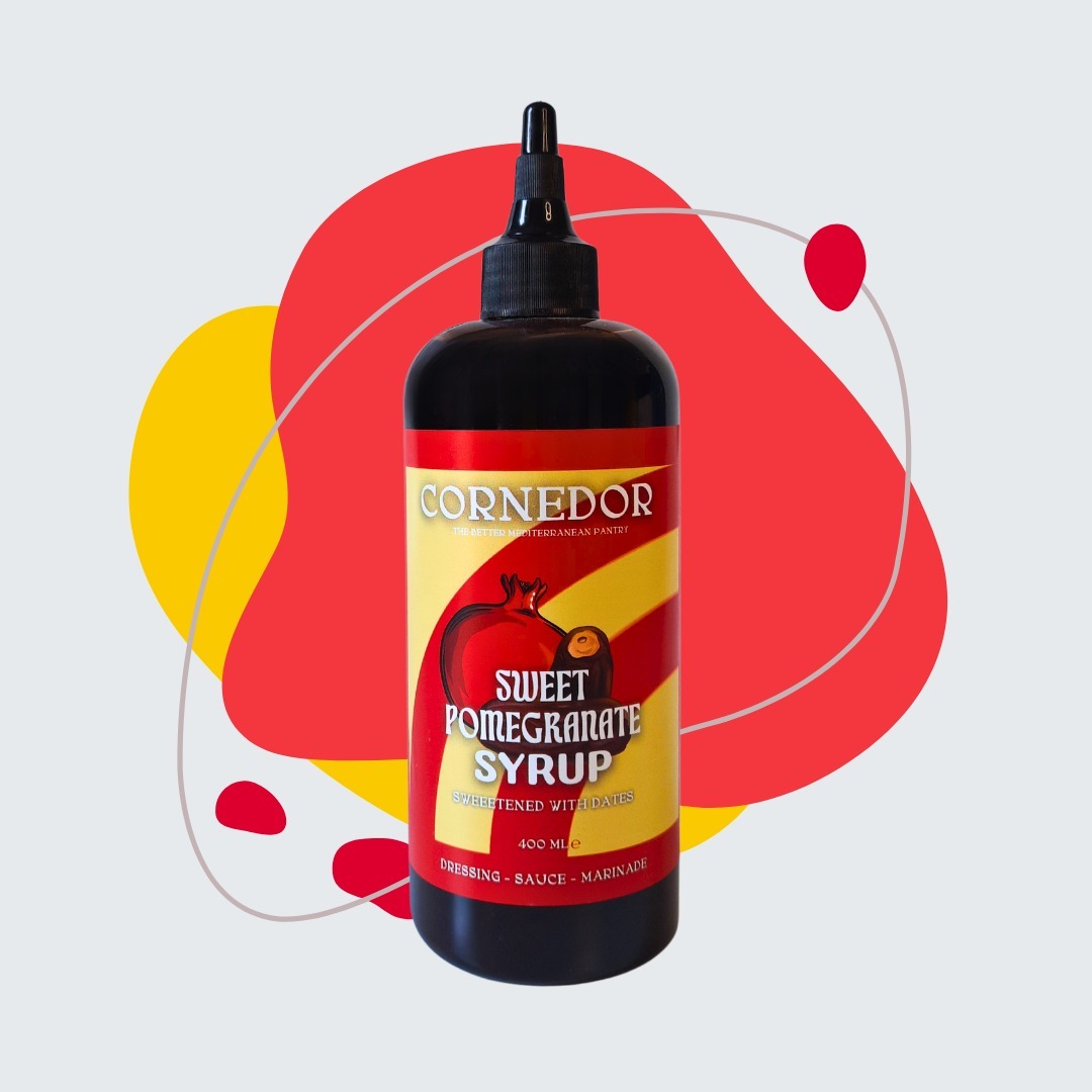 The Eastern Mediterranean pantry staple just got sweeter! A delicious solution if you’re searching for a refined sugar and additive free, vegan and low glycemic index syrup, in an easy-to-use squeeze bottle!
We carefully reduce freshly squeezed pomegranate juice down to concentrate its vibrant flavor, and blend it with rich date syrup for a delightful, caramel-like sweetness.
Squeeze over your oatmeals, pancakes, roasted veggies, cheeses, salads or just squeeze on your mouth! It's that tasty 😋.