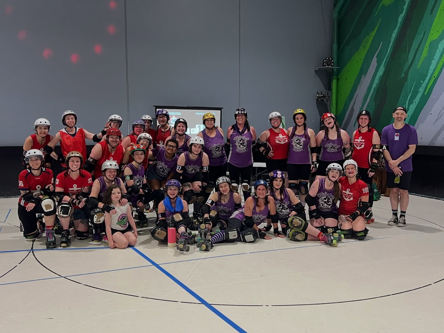 And now that we’ve all had some much-needed sleep after last night’s game, a huge thank you to @southsearollerderby for having the Witches be part of yesterday’s game day.
It was a great game against the Tridents, and a welcomed return to the track ahead of the 2026 derby season officially kicking off next month.
And a special shoutout to the MVPs:
💜 Strawberry Shortskate + April O’Wheel
❤️ Smack and Cheese + Rogue