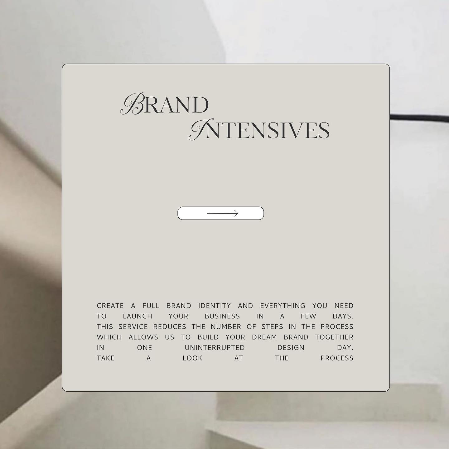 OUR DESIGN PROCESS //
Look into the steps involved within our brand intensive service? (swipe to find out)
Let’s step through it together…
1. D I S C O V E R Y
The very first thing we will delve into is a discovery call , so we know who you truly are as a brand and what we want to achieve out of the branding. A brand questionnaire will be sent to complete, and we both populate imagery on a Pinterest board.
2. P R E P + P L A N N I N G
Share mood-board, colour palette + typography. This will be approved ahead of the design intensive day.
3. I N T E N S I V E D A Y
This day will be planned with you, as you will need to be available all day to run through feedback and make revisions in real time.
4. D E L I V E R Y
Final files for your brand identity and brand guidelines will be sent to you.
Then it’s time to LAUNCH 💥
If you’re ready to invest into your business, let’s work together! Enquire via the link in my bio.