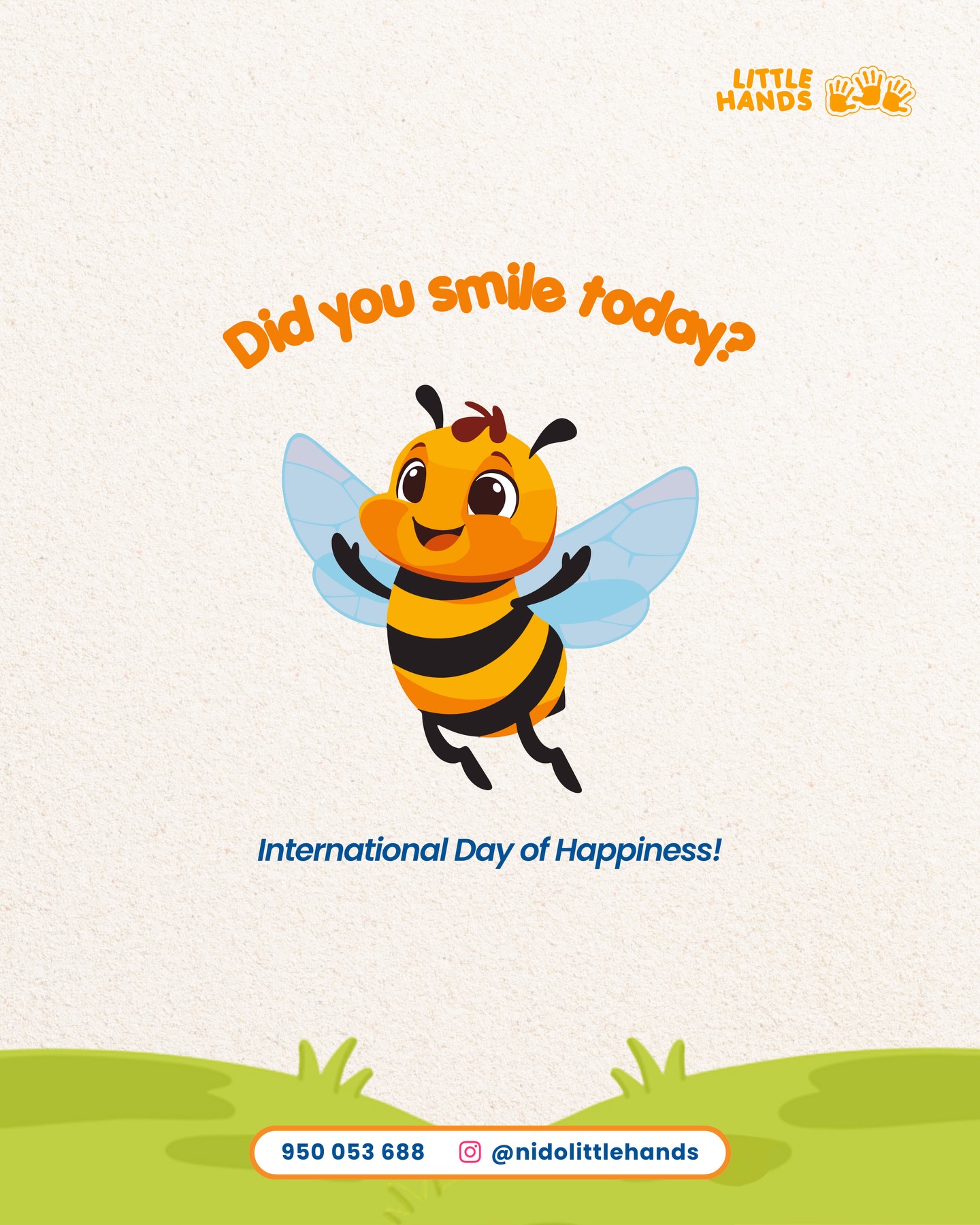 ¡Estamos a una hora de iniciar con nuestra actividad del día! Mientras tanto no se olviden de sonreír. 😁💛
🍎 1 a 6 añitos
📞 950 053 688
📍Los Jaguares 104 - Matellini, Chorrillos. Lima
☀️ Summer Fun! - Talleres de Verano
✏️ ADMISIÓN 2026!
🐥 Estimulación Temprana (Inicio: 1 de Abril)
#nidolittlehands #nidoslima #añoescolar #nidobilingue