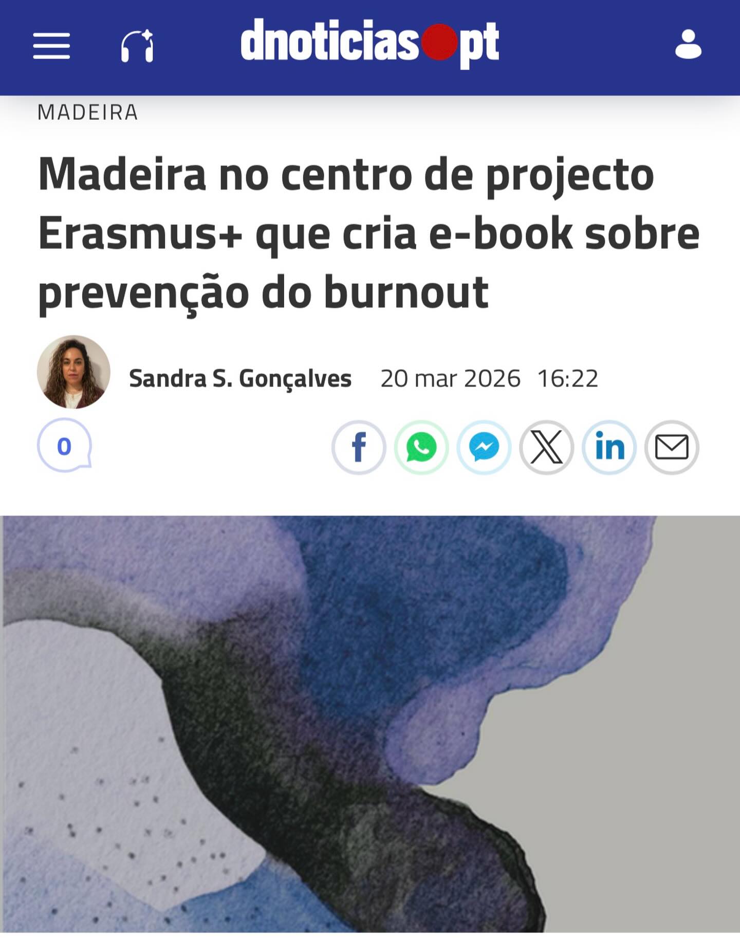 Our e-book is already gaining visibility in the Portuguese press 🌍
With the support of Diário de Notícias and JM Madeira, we’re able to expand this dialogue and reach a wider audience.
More than 30 reads and dozens of downloads in just the first 30 minutes — thank you for the interest and support!
#NoBurnOut #BurnoutAwareness #CreativeResilience #ErasmusPlus #artemassociation
