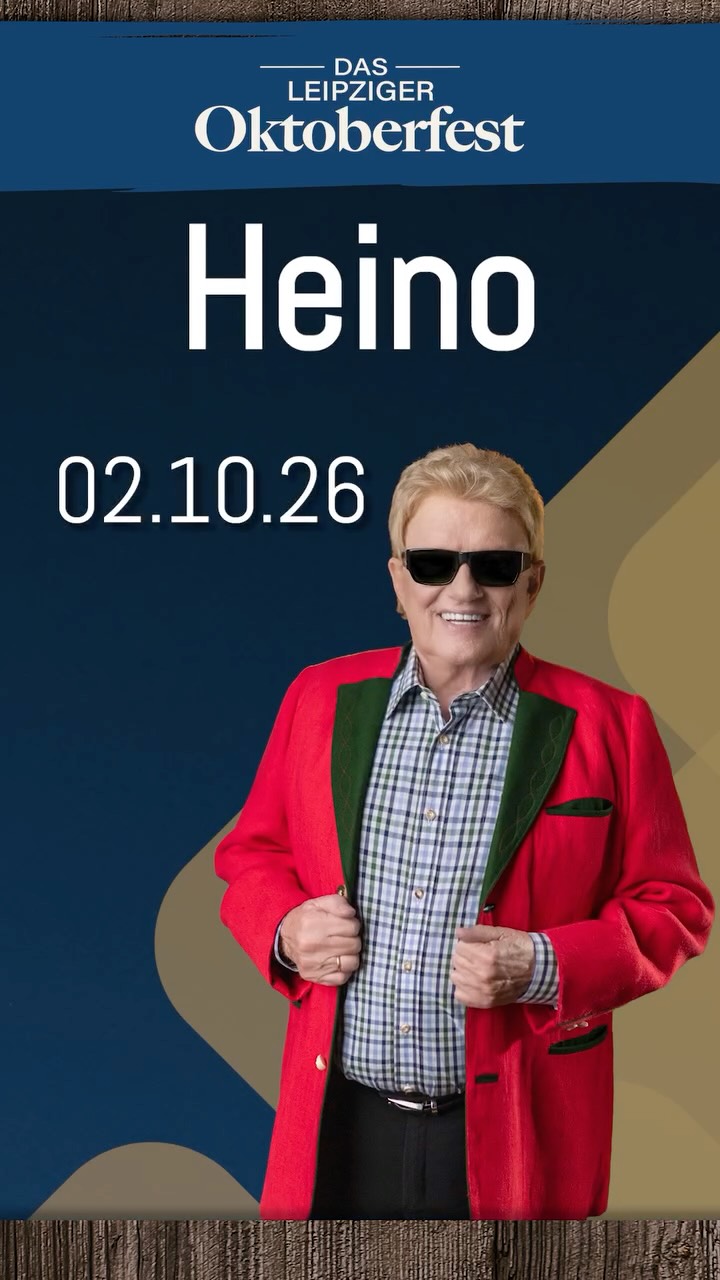 Eine Legende betritt die Wiesn-Bühne.
Wir haben die Ehre, ihn zum Wiesn-Opening in Leipzig zu begrüßen.
Heino live auf dem Leipziger Oktoberfest.
📅 02.10.2026 – Wiesn Opening
🎪 Leipziger Oktoberfest
Ein Moment, den man nicht verpasst.
🎟️ Jetzt Tickets sichern.
#heino #dasleipzigeroktoberfest #leipzigeroktoberfest #oktoberfest2026