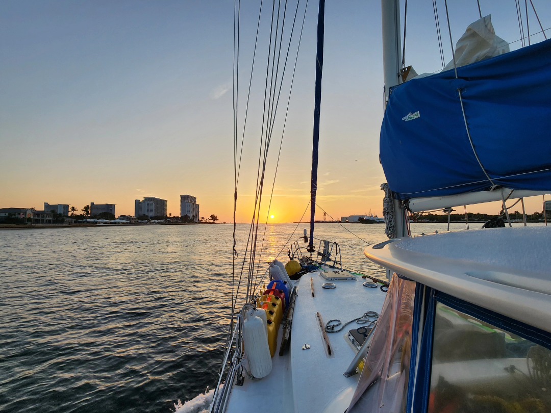 We have We have left ft lauderdale this morning. We picked up a marina overnight and waited for daylight for the drawbridge openings since only 1/2 of bridge us opening. Gave us a beautiful sunrise out the port Everglades entance. We are still having to motor sail at the moment, but I'm hoping to get to get all sails out today! Key Biscayne is our destination today!
#sunriseoftheday #sunrisephotography #sunrise #drawbridge #sailing #sailinglife #sailboat #livingthedream #liveaboard #liveaboardlife