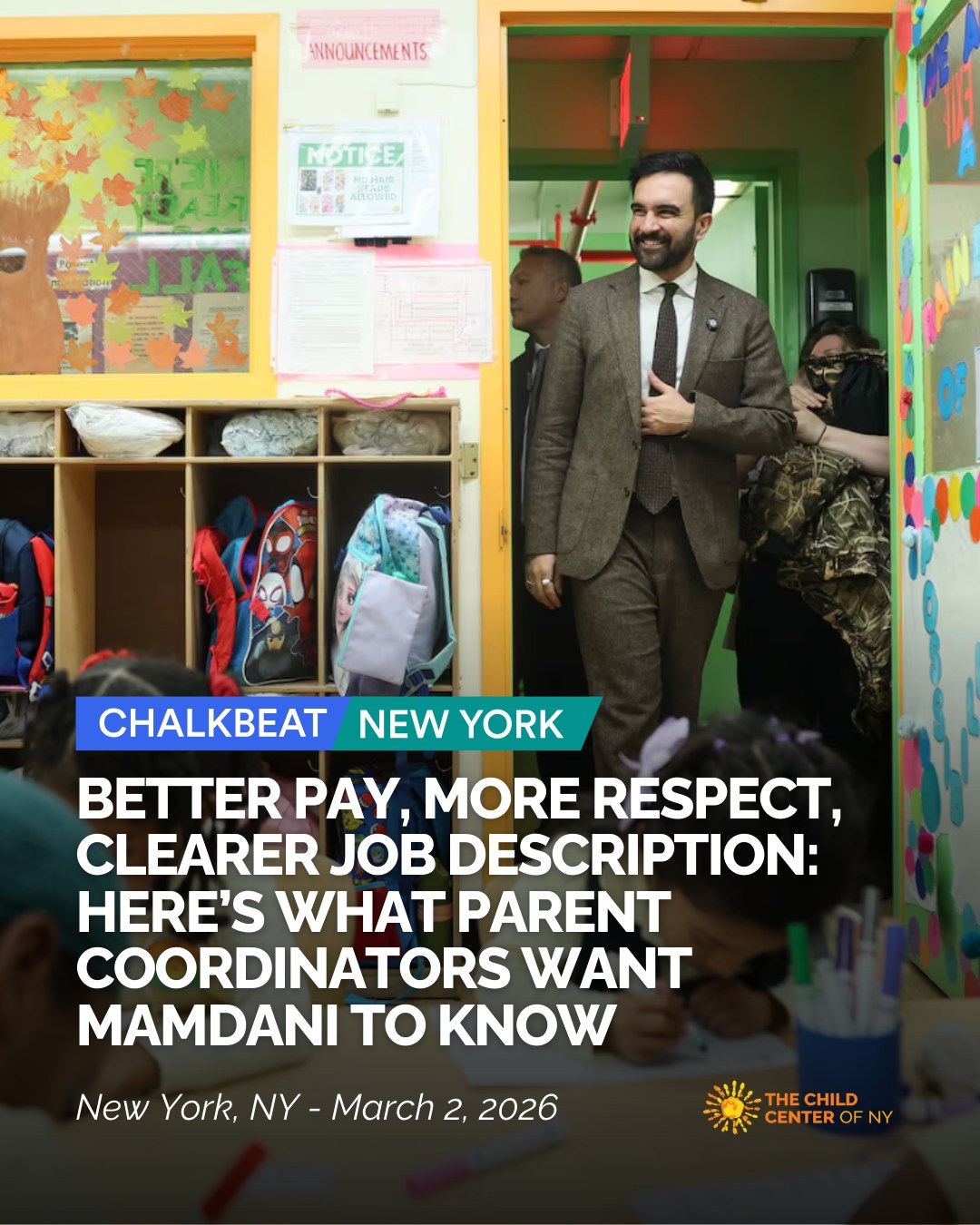 Parent coordinators play a critical role connecting families and schools, especially in NYC Community Schools where The Child Center serves. Hear directly from them on issues such as the need for clearly defined responsibilities, fair pay, and a stronger voice in school decisions. Their work supports the success of thousands of young scholars; it will benefit us all for city leaders to listen.
Read more: chalkbeat.org/newyork/2026/03/02/parent-cordinator-survey-what-mamdani-should-know/