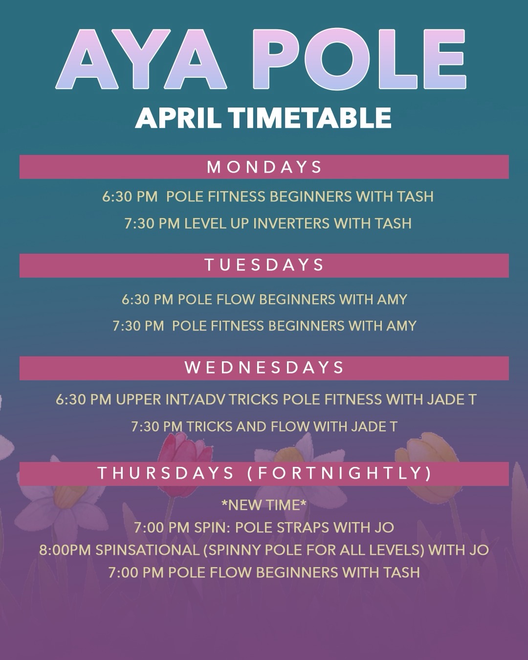 fresh spring schedule 🌼
from april onwards, we’ve refreshed the timetable to bring you the best mix of classes, times and instructors. a few things have changed, so make sure you double check before booking your spot 🤍
new season, new energy… let’s get stronger together 💫