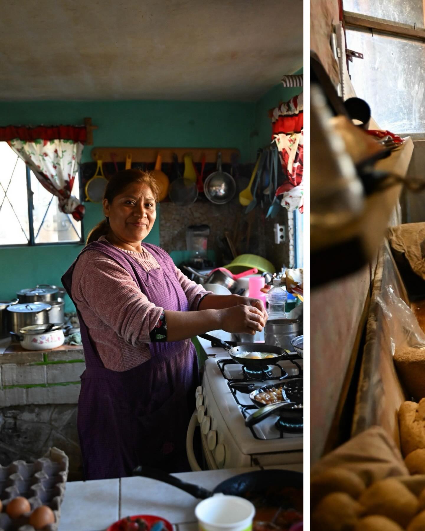 Beautiful, unexpected experience learning how to make bread with Dalila and her parents. We met them over dinner at their home when we arrived hungry, after dark in mountain town of Carrizal. Carrizal is one of the few communities in Oaxaca that specialises in growing wheat. The family invited us back in the morning to see how they worked the dough and we got to try some freshly made apple empanadas - made with fresh fruit from the town. Delicious! We bought flour from them to try baking at home as well - #bakeoff
#explore #oaxaca #bakery #exploreoaxaca