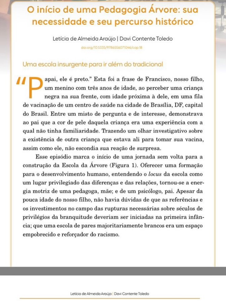 Contar nossa história também nos meios acadêmicos é uma forma de reafirmarmos o compromisso com a educação. Com essa proposta, publicamos um dos capítulos do livro “Inovação na educação em perspectiva crítica”, da Editora da Universidade de Passo Fundo. Nosso texto contribui para um livro repleto de reflexões teóricas e relatos de experiência que ampliam a compreensão do papel da escola e da educação na transformação social e seus desafios no mundo contemporâneo. Convidamos todas e todos para essa leitura!
@upfeditora
https://www.upf.br//_uploads/Conteudo/Inovacao_na_educacao_ebook.pdf
Obrigada professora @catiaviero pelo convite e pela confiança de seguirmos juntas.