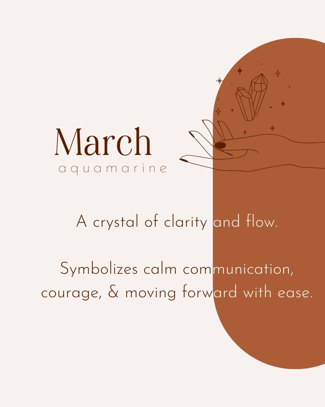 March arrives with a reminder to move gently forward 🌊
Aquamarine, the crystal of the month, is known for clarity, calm communication, and steady momentum — a grounding energy as we transition into spring.
A month for intention, ease, and forward flow ✨