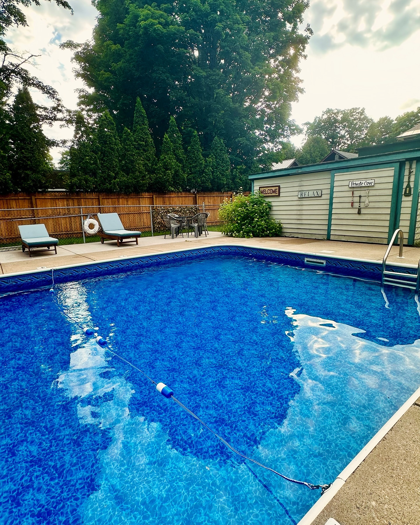 Pool is open 😎 Escape the heat and book your stay at Village Cottages today. Lounge by the pool, enjoy your own fire pit at night, and walk to everything in town! Start your ADK vacation from this perfect in town location. Link in bio 👆🏻or email info@villagecottages.com #adklife #adk #booknow #vacation #oldforgeny #adirondacks #pooltime #summer #getaway #enjoy