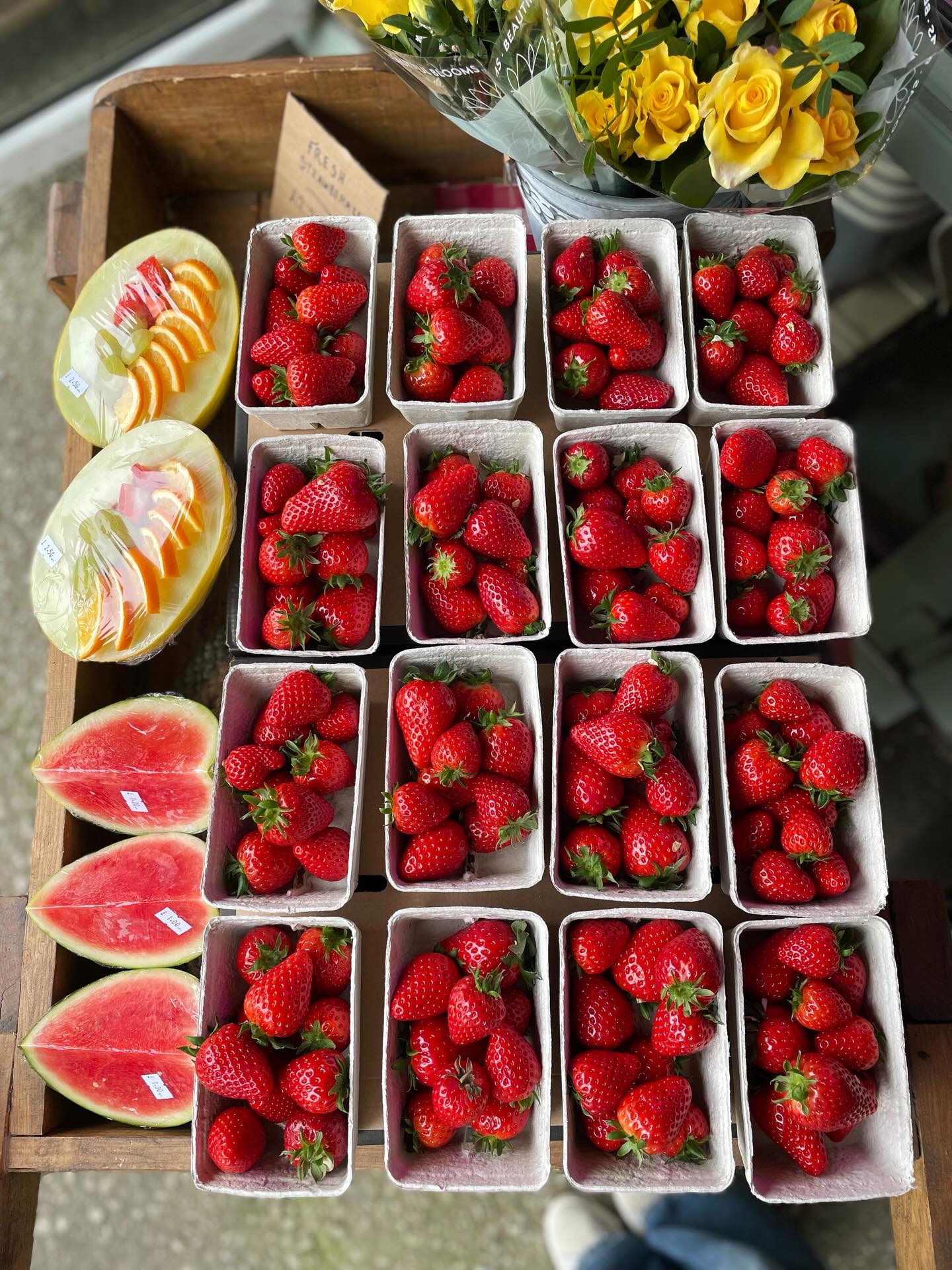 Fresh Dutch strawberries in stock today 😋
• if you don’t have time to shop, you can pop your order in online and your shopping will be ready and waiting at the counter!
We purely work with the seasons when it comes to our fruit and veg shop. A lot of our customers love the idea of grabbing one of our fresh produce boxes without knowing whats in it to spark new cooking ideas, having a different varity each time you order and trying deliciously fresh in season produce!
So now we have 2 order forms you can choose from : Either create your own custom box or get a mystery seasonal box 🍇🍒🥝🥕🥬🥦
Link below 👇
https://www.cellar41.shop/orderafreshproducebox
#cellar41 #greengrocer #orderyourproduce
