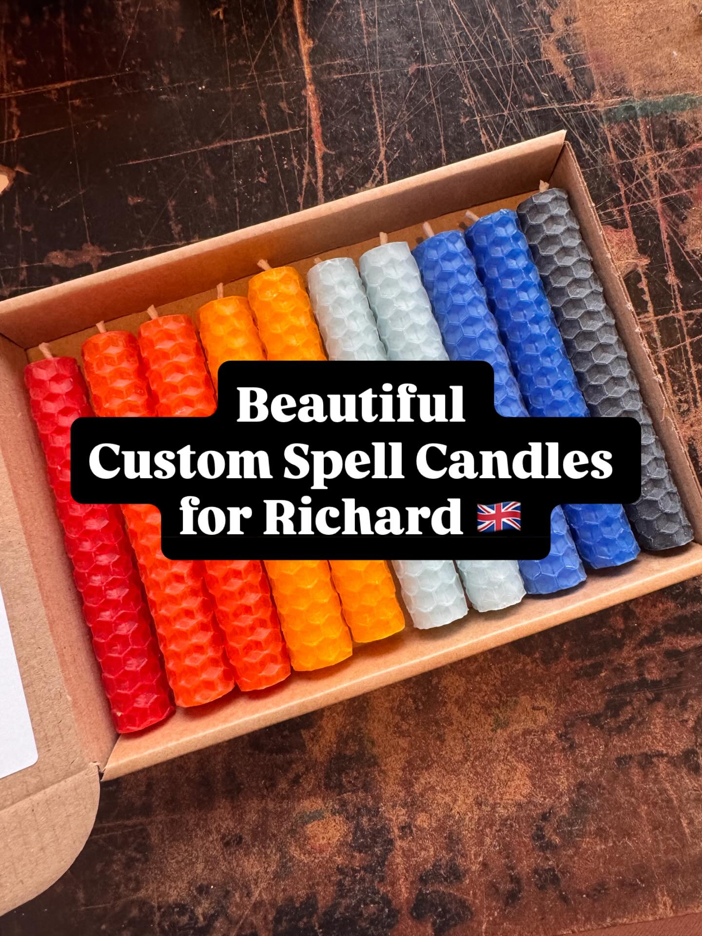 A custom set made just for Richard UK ✨
Hand-rolled beeswax spell candles in a bold rainbow of colours, made to order in our Sherwood Forest workshop. We love creating custom candle sets for rituals, altars, gifts, and personal magical work.
Made with British beeswax for a beautiful natural burn and that soft honeyed scent only real beeswax can give.
Want your own custom set? Send us a message and we’ll make something just for you.
#phoenixcandlecompany #customcandles #spellcandles #beeswaxcandles #madeinbritain