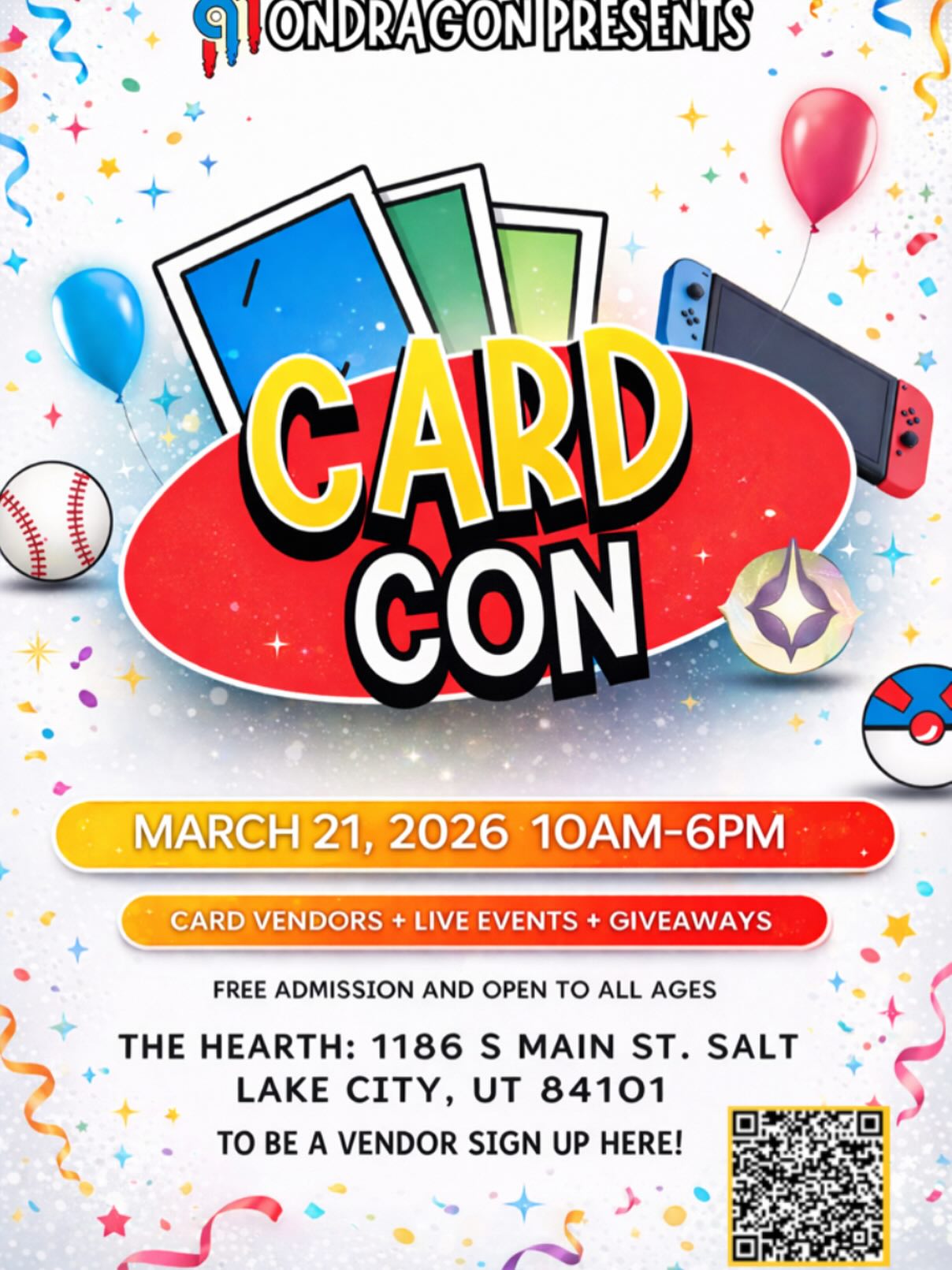 Only 2 days until Card Con in SLC! 🎉
We’ll be set up at The Hearth with slabs, singles, DragonScale slab guards, and plenty more to dig through 👀
Whether you’re buying, trading, or just stopping by to chat, come say hi!
Free entry + all ages 🙌
#CardCon #SLC #PokemonCards #TCGCommunity #Lorcana