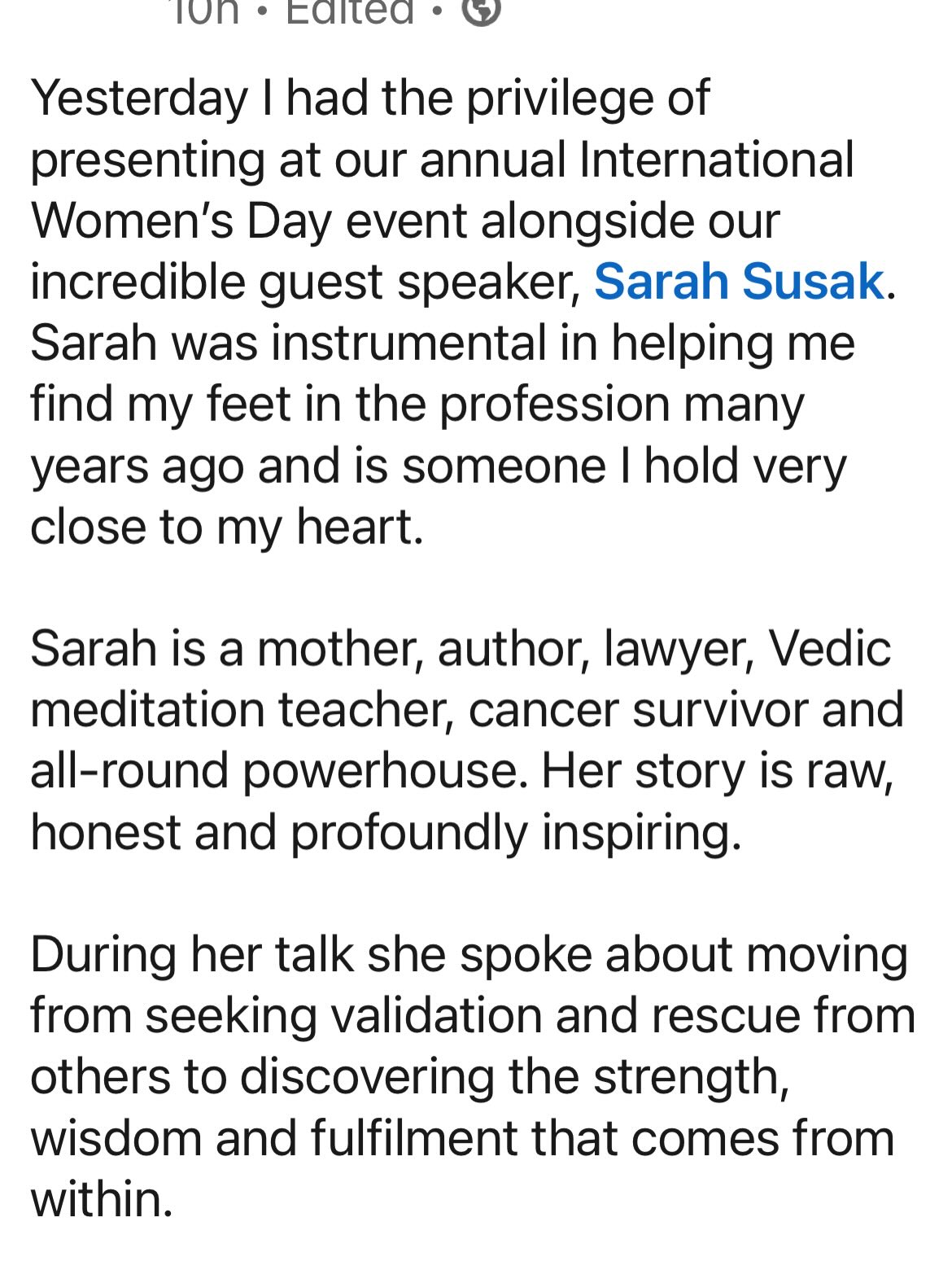 Feeling the love from all the other women who were at the IWD26 event of Hunt & Hunt lawyers where I was invited to be the guest speaker by the gorgeous @_georgettegeorges 😇
The firm heralds and embodies women supporting other women and I am here for it!
#love #support #women #womenempowerment #iwd