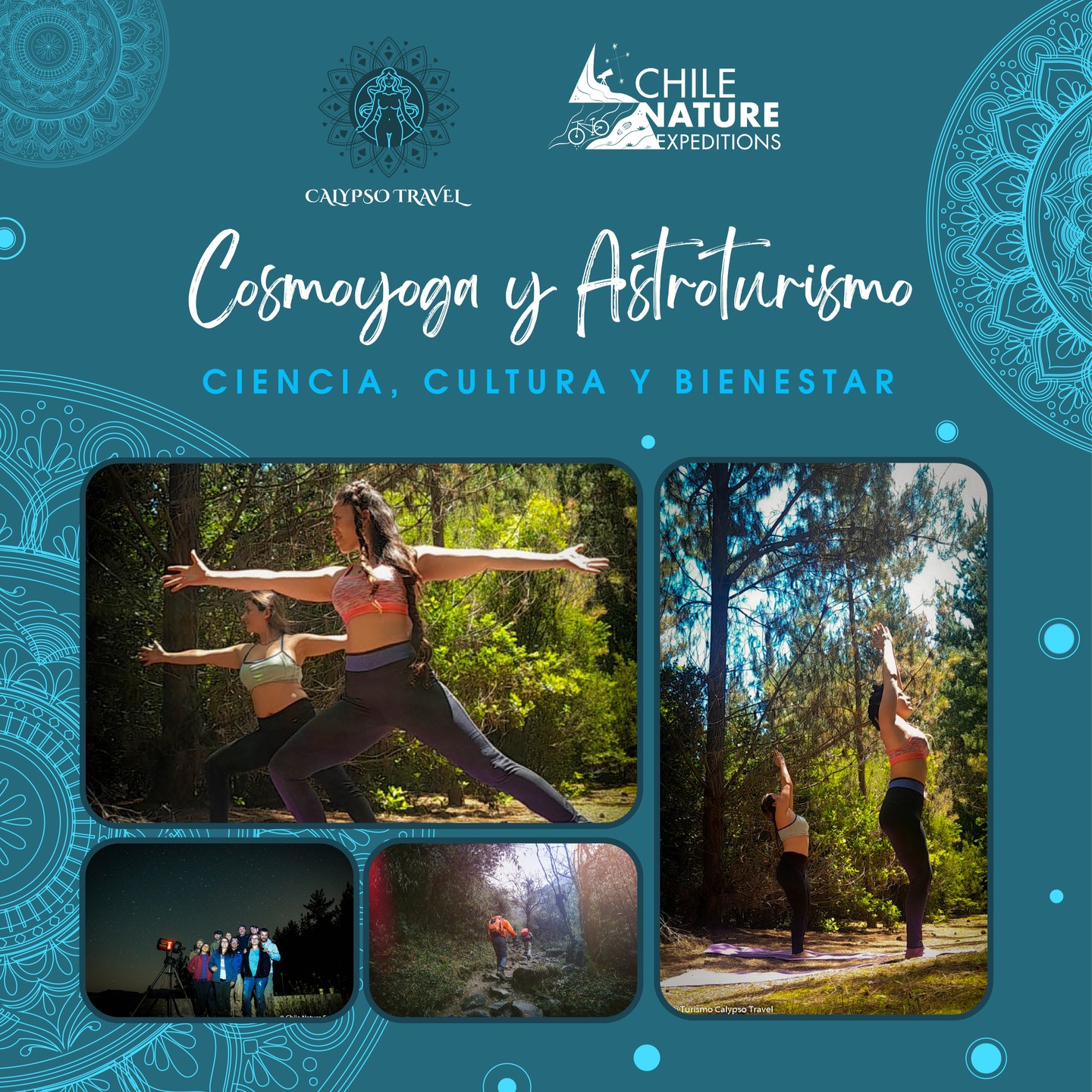 ¡Explora las estrellas desde adentro hacia afuera! 🌌✨ Únete a nosotras el 2 de diciembre de 2023 a las 17:30 horas en RARI para una experiencia única que combina lo mejor de dos mundos: el yoga y la astronomía.
Sumérgete en una sesión de Yoga diseñada para conectar cuerpo y mente, guiada por una profesora apasionada por el bienestar y la conexión de nuestro cuerpo al Cosmos. Descubre la armonía interior a medida que te sumerges en posturas que revitalizan y fortalecen, llevándote a un estado de paz y equilibrio.
Pero eso no es todo. Después de nuestra sesión de yoga, nos adentraremos en el universo con una fascinante sesión de observación astronómica con telescopio en manos de una guía diplomada en astronomía general y amante del turismo astronómico. Siendo expertas en astronomía enfocada en el turismo, compartiremos contigo los secretos de las estrellas y planetas que iluminan nuestro cielo nocturno.
Imagina respirar profundamente mientras observas las maravillas del cosmos sobre ti, fusionando la serenidad del yoga con la grandiosidad del Universo. Este evento es más que una experiencia, es un viaje hacia el bienestar total.
Detalles del evento:
🗓️ 2 de diciembre de 2023
🕔 17:30 horas
📍 RARI
¡No te pierdas esta oportunidad única de conectar con tu ser interior y explorar el universo que nos rodea! Confirma tu asistencia y reserva tu espacio. ¡Te esperamos para vivir esta experiencia celestial juntos! 🌟🧘♀️
Pagos con Transferencia, Tarjetas y Webpay
Valor pre venta ( hasta el 30 de noviembre)
$25.000 p/p sin mat de yoga
$35.000 p/p Con Mat de yoga de regalo
Para más consultas escríbenos a:
contact@chilenatureexpeditions.com
o al Whatsapp: +56 9 88811878
#YogaBajoLasEstrellas #BienestarUniversal #ExperienciaRARI
#turismoastronomico #astroturismo #estrellas #cielonocturno
@vivecolbun.cl @turismo.colbun @linares.turismo @correvuela_ @ineszuira @diario_el_estratega @gustavoguldman @namasthetic.linares @beautystudio.bymm @sernatur_maule @correvuela_ @vivecolbun.cl