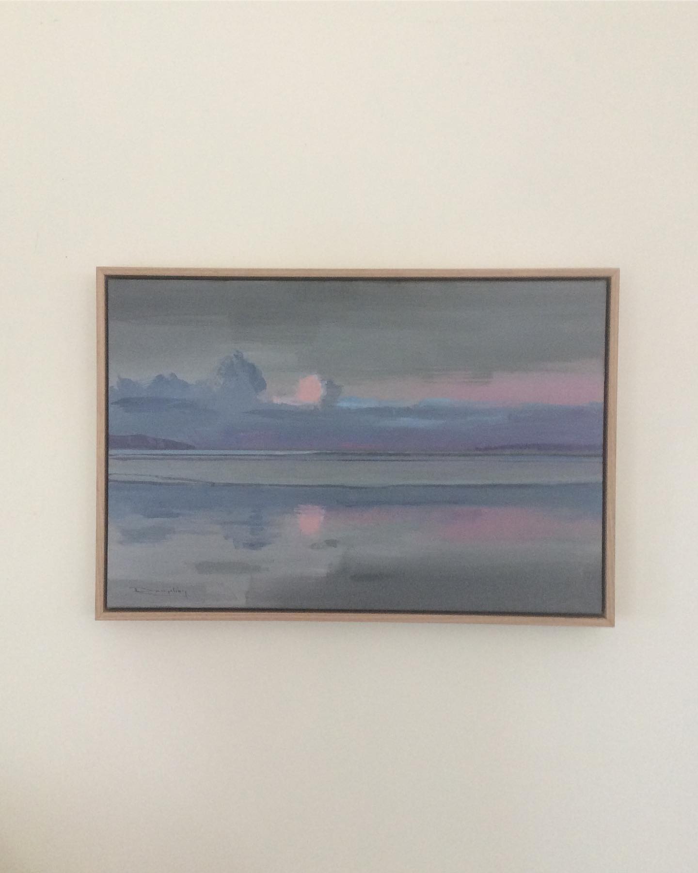 ‘Gentle storm’ Merimbula Bay. Acrylic on canvas. Ready to hang 630x430mm inc Australian Oak frame. Shipping anywhere available. NOW SOLD #merimbula #sapphirecoastnsw #art #beachart #artistsoninstagram