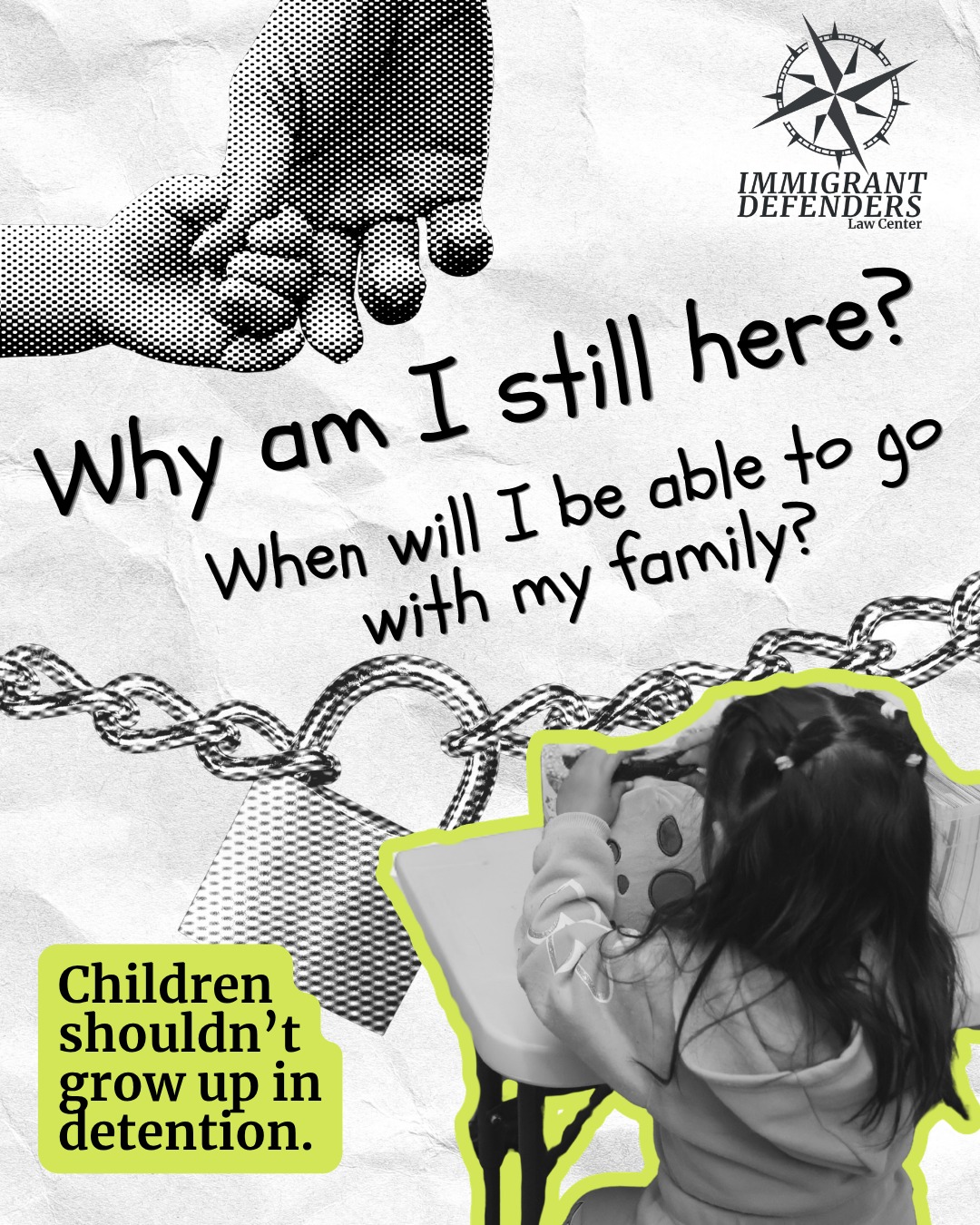 Every child deserves to grow up in a safe environment with their family by their side. Instead, the Trump administration is trapping children in government custody and using them as bait to advance a mass deportation agenda.
For hundreds of unaccompanied children stuck in government custody their release day is out of reach due to ever-changing policies for sponsorship - even if the "sponsor" is their own parent. Families are forced to choose between stepping forward and risking ICE detention, or staying hidden while their child waits alone. Increased interior enforcement only raises the stakes.
While their reunification stalls, children suffer from:
- Regression in developmental milestones
- Heightened anxiety and depression
- Loss of trust in adults
- Trauma from confinement and separation
No child should grow up this way. That’s why having a trained attorney fighting for their rights is non‑negotiable. Legal representation for unaccompanied children is now at risk but you can help protect it. Learn how at treatkidslikekids.org