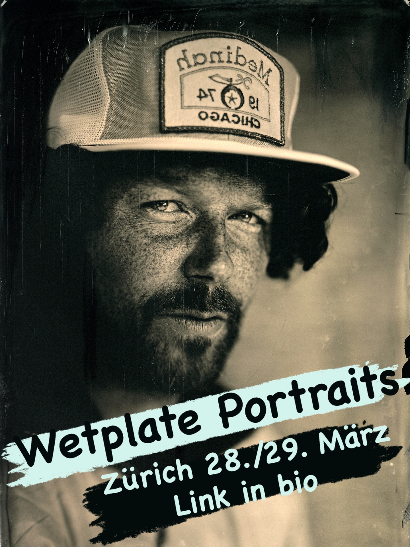 Noch Termine frei: Buche jetzt dein einzigartiges Nassplatten Portrait am #Osterbazar in #Adliswil. Reservation via wetplate.ch