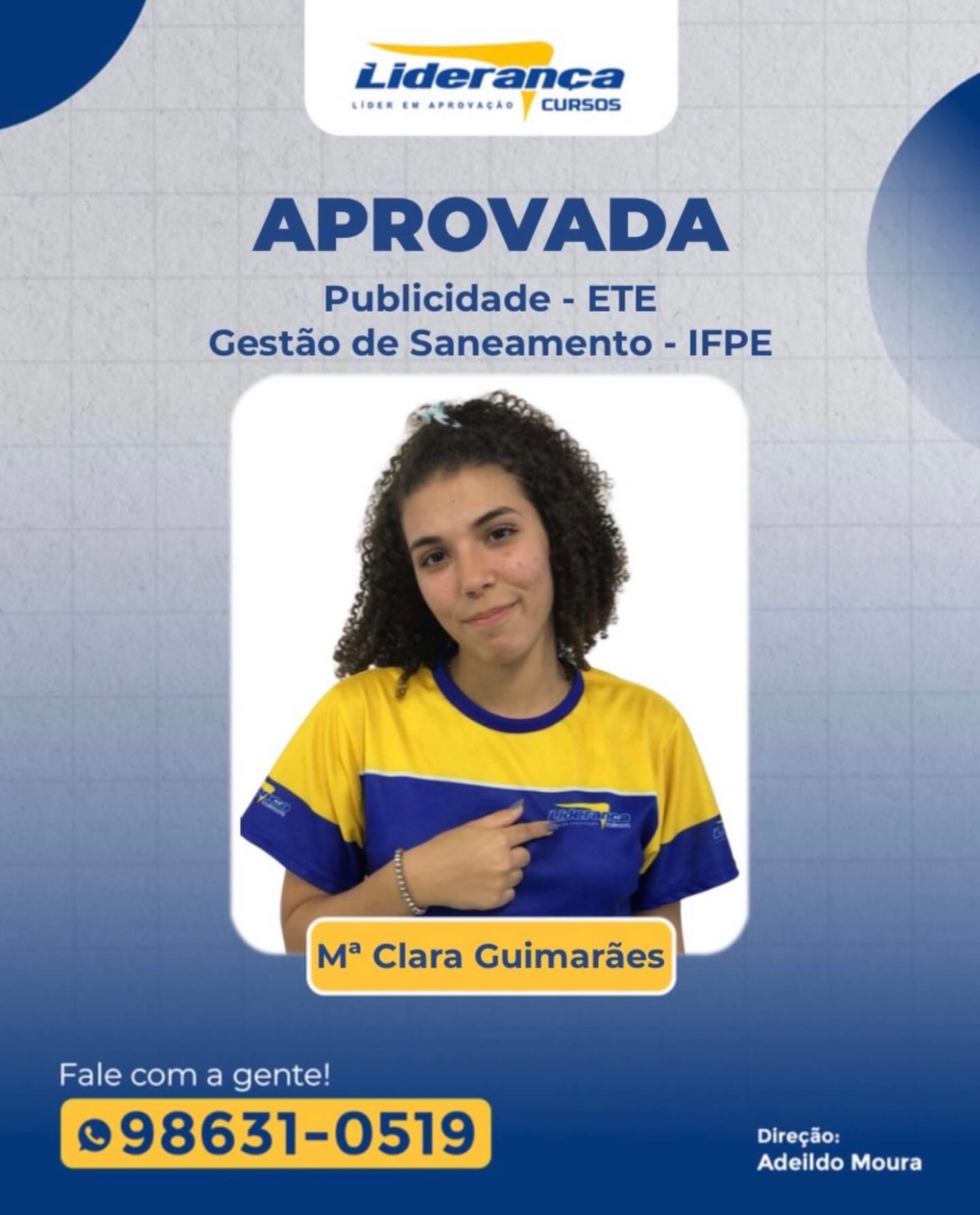 Parabéns Clara 👏🏻
Sua aprovação é um exemplo de dedicação!
Continue com essa força de vontade que você vai chegar longe.
Estamos Felizes em ver o seu sucesso.