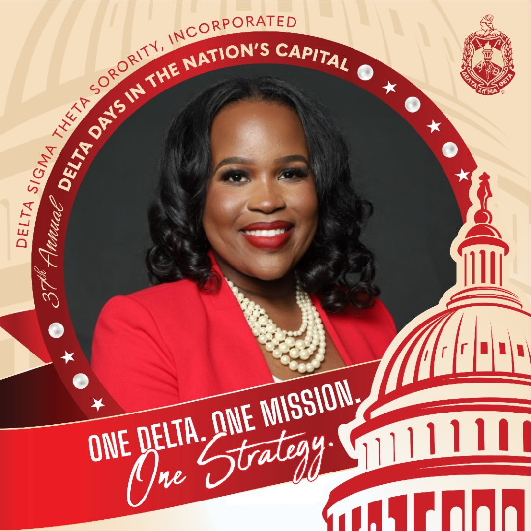 Congratulations to our chapter Soror, Ashleigh Phillips, National Social Action Commissioner and Spring 2019 initiate, on her role as Co-Chair of the 37th Annual Delta Days in the Nation’s Capital!
Delta Days in the Nation’s Capital is a powerful convening where we honor our rich legacy and ensure that Delta women remain informed, engaged advocates shaping meaningful change. It provides a vital space to learn, connect, and amplify our collective voice as #OneDelta.
Under this year’s theme, One Delta, One Mission, One Strategy, we are reminded of the strength and impact that comes from moving in unity and purpose.
We are proud to see your leadership in action and the continued excellence you bring to our sisterhood! #DDNC #DST1913 #dsteasternregion