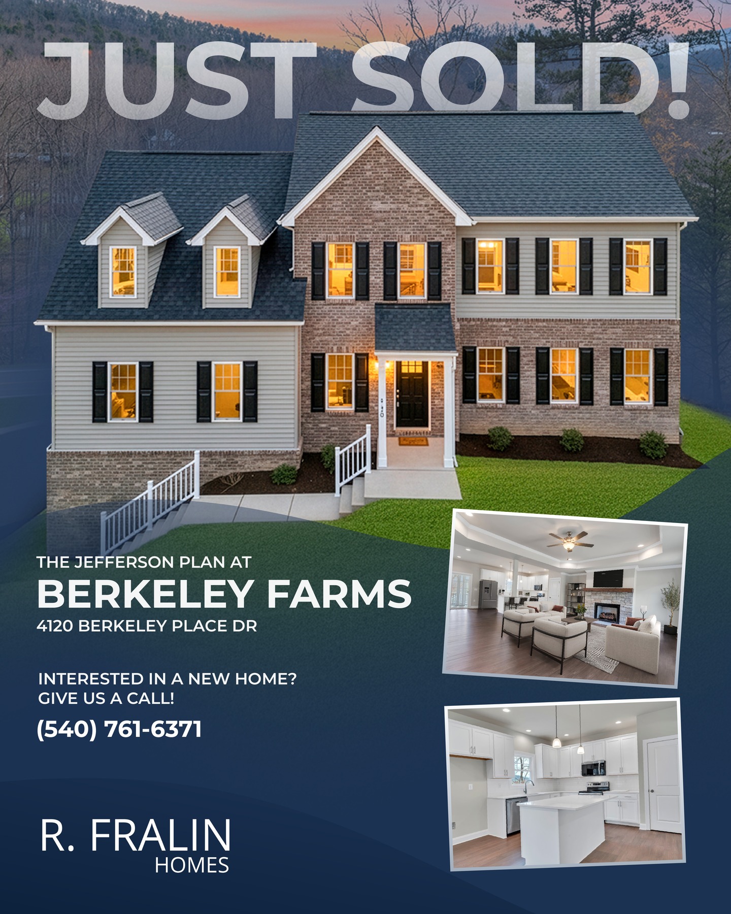 Congratulations to the new homeowners on their beautiful new home in Berkeley Farms! We’re honored to have been part of the journey!
A big thank you to @themillsgroup_real for their partnership and for helping make this transaction seamless from start to finish.
Thinking about building or buying a home in Roanoke, VA? R. Fralin Homes is here to help you every step of the way.
Reach out or give us a call!
📞(540) 761-6371
✉️sales@rfralinhomes.com
#justsold
#roanokeva
#RoanokeRealEstate
#rfralinhomes
#newconstruction