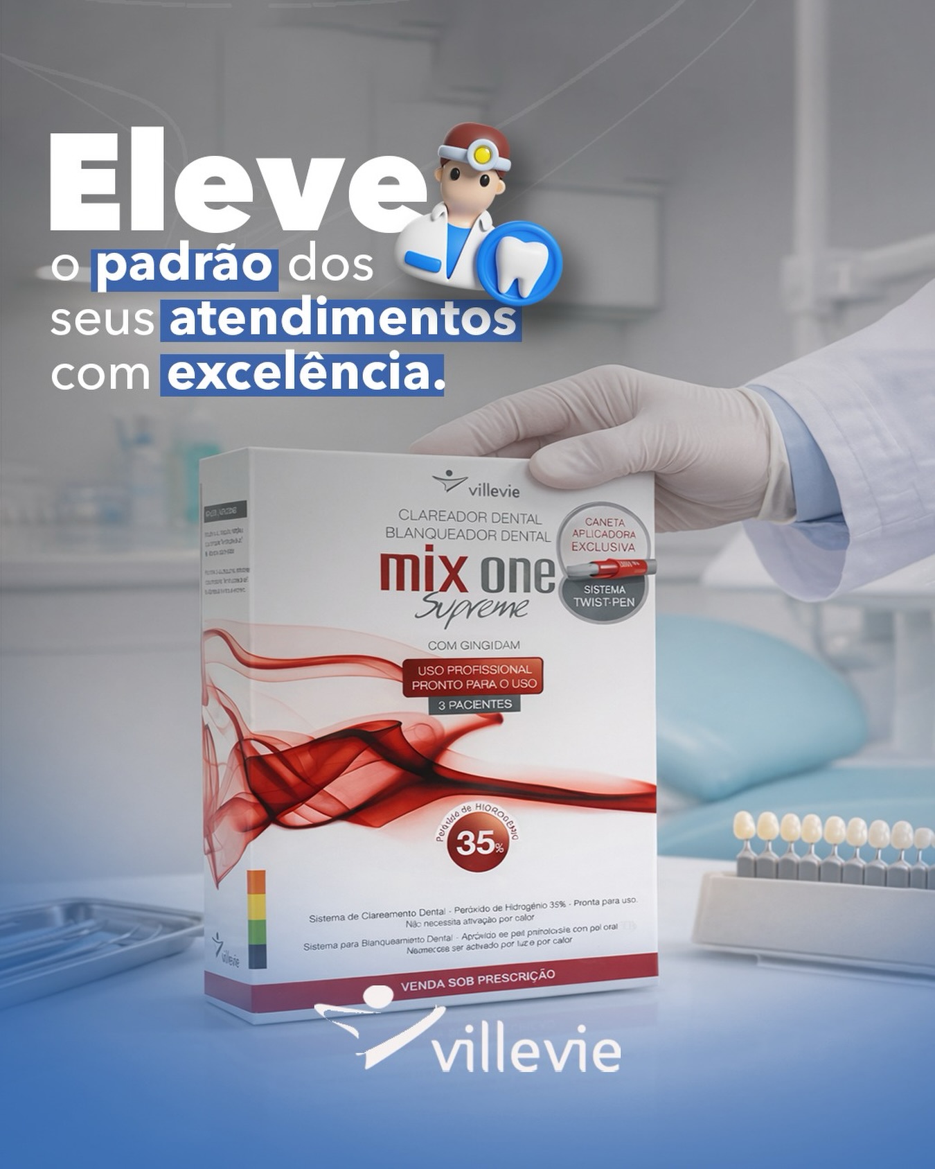 Seu sorriso merece o melhor e os melhores consultórios sabem disso.
O Mix One Supreme é a escolha de profissionais que não abrem mão de tecnologia, segurança e resultados visíveis desde a primeira aplicação.
Presente nos consultórios mais exigentes, ele entrega mais do que clareamento: entrega confiança para o dentista e satisfação para o paciente.
✅ Eleve o padrão dos seus atendimentos.
✅ Escolha quem entende de resultado.
Villevie excelência que começa no consultório e termina no sorriso.
#ClareamentoDental #OdontologiaEstética #Dentistas #Villevie SorrisoPerfeito EstéticaDental OdontoPremiu