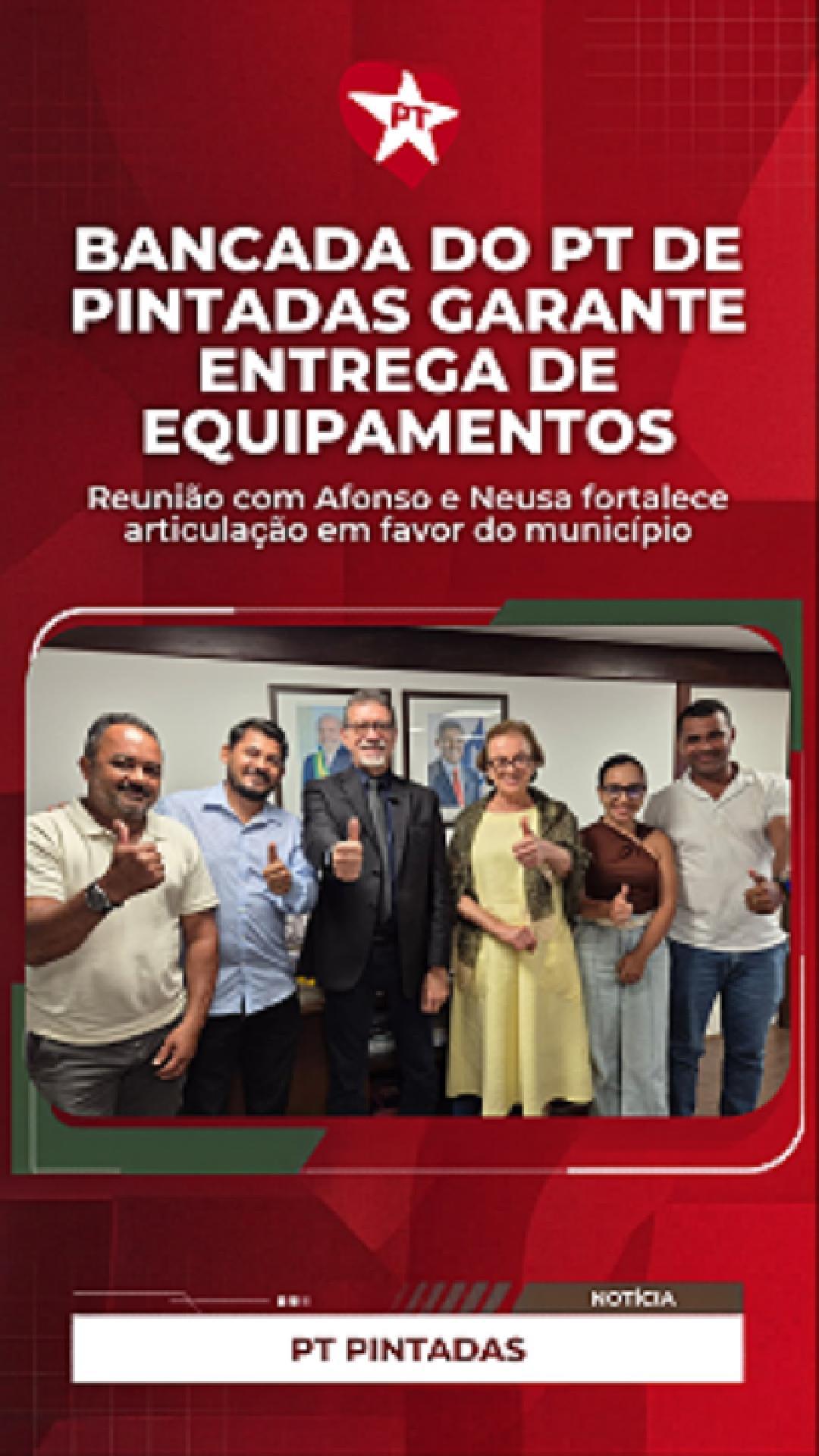 A bancada do PT de Pintadas segue firme na luta pelo município. Em reunião com Afonso Florence e Neusa Cadore, nesta quarta-feira (25), em Salvador, foi garantida a entrega de equipamentos importantes para fortalecer ações e atender melhor o povo. É trabalho, articulação e compromisso com quem mais precisa. ✊🏽❤️
Dá o play no vídeo e confere.
#Pintadas #PT #NeusaCadore #AfonsoFlorence