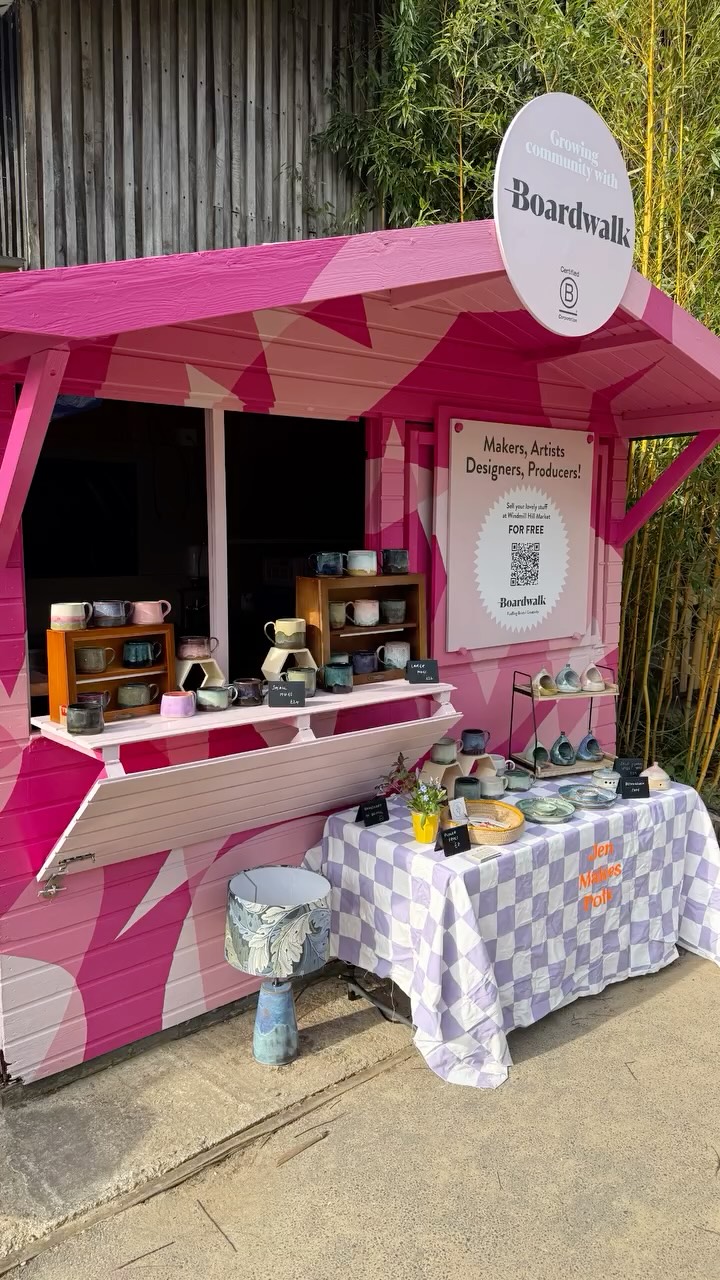 What a day! I’m not sure I’ll ever have a stall as on brand as this one, the weather was immaculate, the atmosphere was buzzing, and the people were sooo nice. Well done Windmill Hill! Thanks to @boardwalkbristol @windmill_hill_market and @davebainuk for the fab shed experience. Good luck to the next pink shed inhabitant! Check them out on the 18th April #jenmakespots #windmillhillmarket #makersmarket #ilovepink