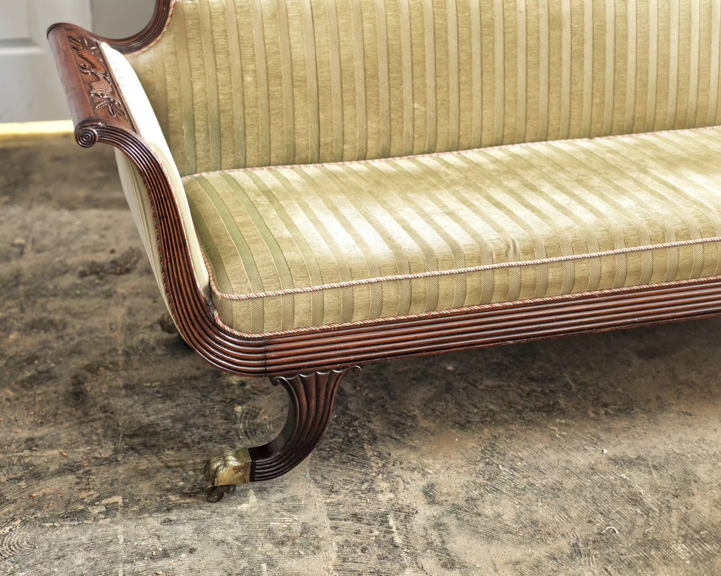 Broken foot on this regency-style sofa back together again. Interestingly enough, a company I used to work for worked on this once before (back in October of 1999: roughly seven and a ½ years before I joined on). The repair held for about 25 years. Here's hoping mine lasts even longer! (Also, a little work to improve some UV damage to the carved arm rests. They were about 15 shades lighter before the sofa came into the studio.)
#furniturerestoration #furniturerepair #furniturerestorer #sofa #mahoganysofa #regencysofa #sofafootrepair #ifitsbrokefixit #restoredinbaltimore