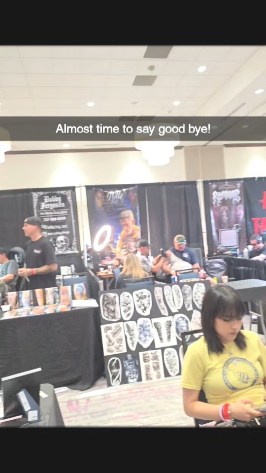 almost time to say goodbye. get to the shop and get back to work! #mttattoos #inkcouturetattoos #tattooconvention