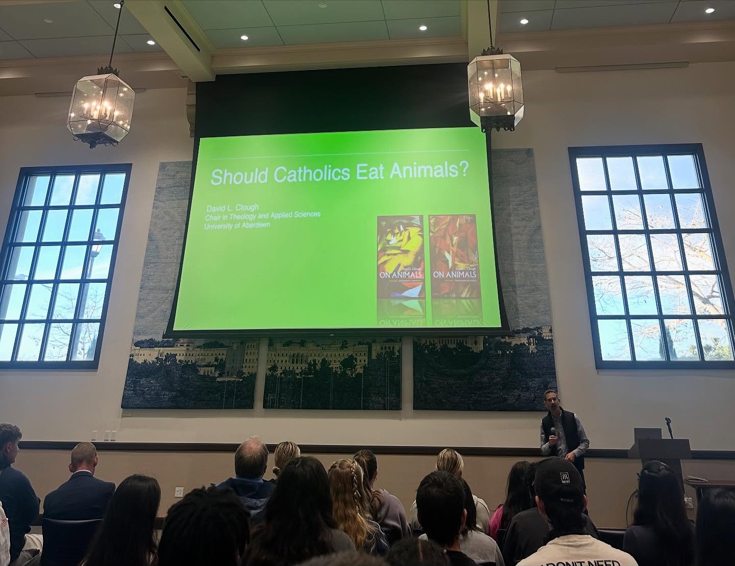 “Praise be to you, my Lord, through all your creatures.” – St. Francis of Assisi 🌿
This Monday, Dr. David Clough shared an important discussion to the question: Should Catholics Eat Animals?
🌍 Key Takeaways
• Factory farming has tripled the mass of farmed animals since 1900, contributing to climate change, biodiversity loss, and global inequality.
• The Catholic Catechism teaches that animals are God’s creatures and should not be subjected to unnecessary suffering.
• St. Francis of Assisi reminds us that all creatures are connected in God’s love.
🐄 The Way Forward
• Choose ethically sourced foods that reflect care for God’s creation.
• Advocate for sustainable farming practices that prioritize animal welfare and environmental stewardship.
• Embrace St. Francis’s vision of compassion for all living beings as a practice of faith.
To learn more, read Dr. Clough’s two volume series On Animals and contact the Center for Catholic Thought and Culture for any questions.
#LaudatoSi #FaithInAction #EnvironmentalIntegrationLab