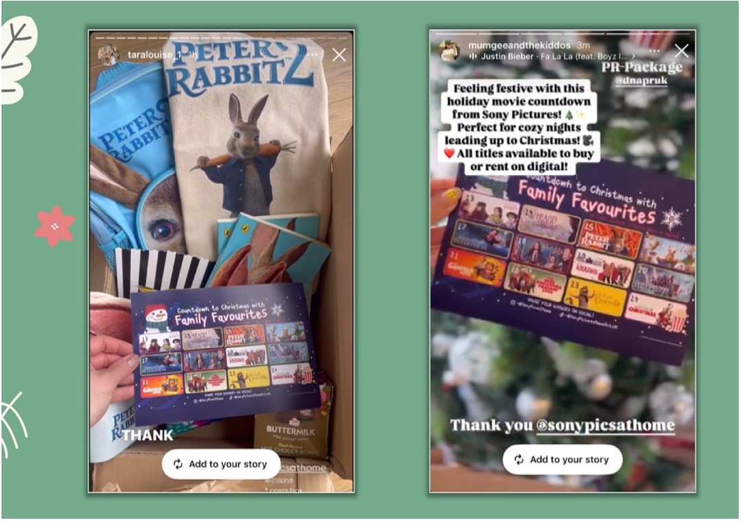 🎄✨ FESTIVE FAMILY FILM FUN! ✨🎄
This Christmas, we sent out some delightful Festive Merch Mailers to some amazing influencer families to celebrate the season in style! 🎁🎥
Inside, they discovered exclusive @sonypicsathome merch from some of our favourite family films, including:
🐾 The Garfield Movie
🐰 Peter Rabbit 1 & 2
🖍️ Harold and the Purple Crayon
…plus some sweet treats to make their movie nights even better! 🍬🍿
These incredible Sony Pictures films and many, many more are available to buy or rent digitally now!
Thanks to everyone who took part in our festive family campaign🫶